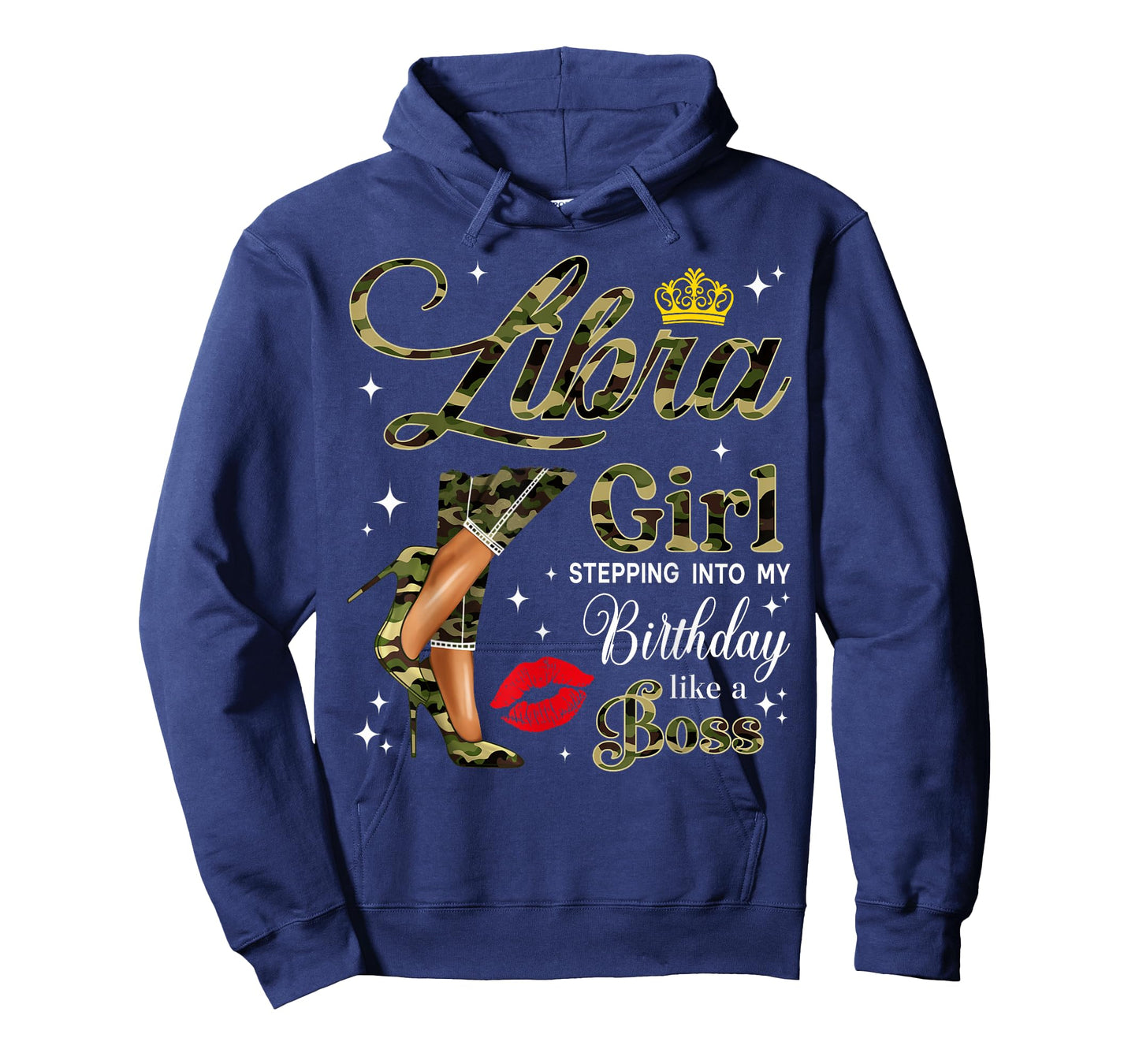 Libra Girl Camouflage Black Woman Camo Heels Zodiac T-Shirt