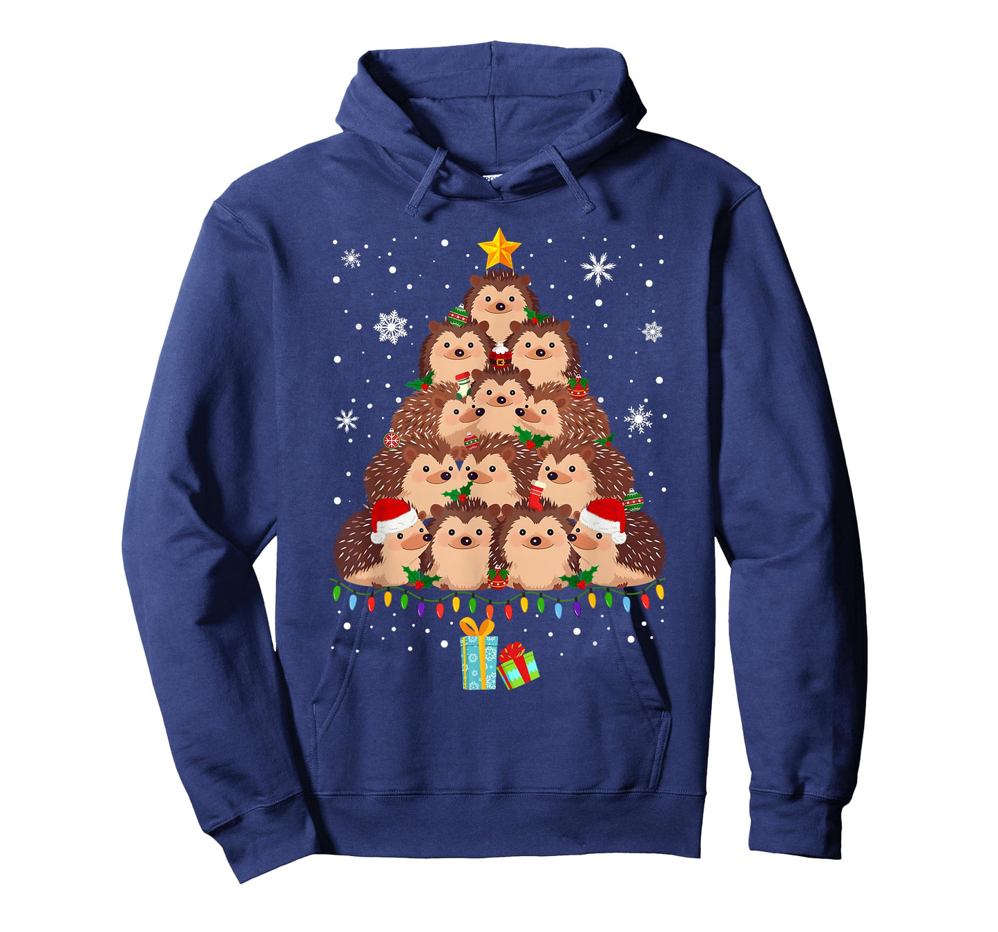 Cute Hedgehog Christmas Tree Funny Pajamas Xmas for Family T-Shirt