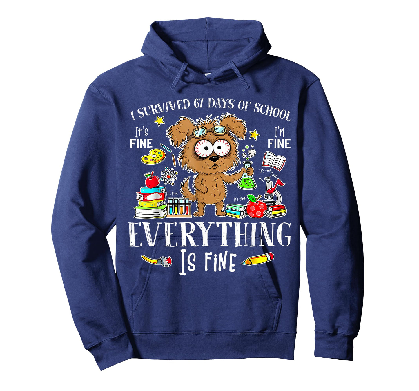 I Survived 67 Days of School Funny Dog Lover Science 67 Meme T-Shirt