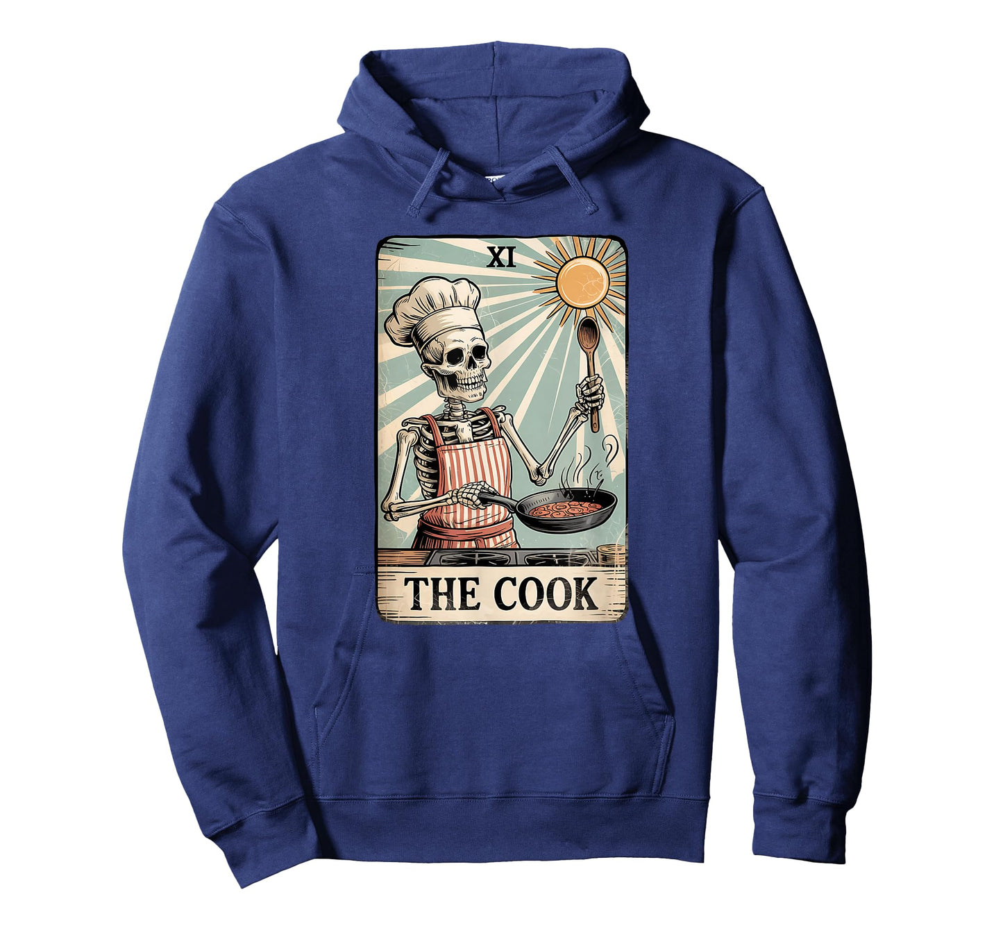 Skeleton Chef Tarot Card Cooking Humor Goth Art T-Shirt