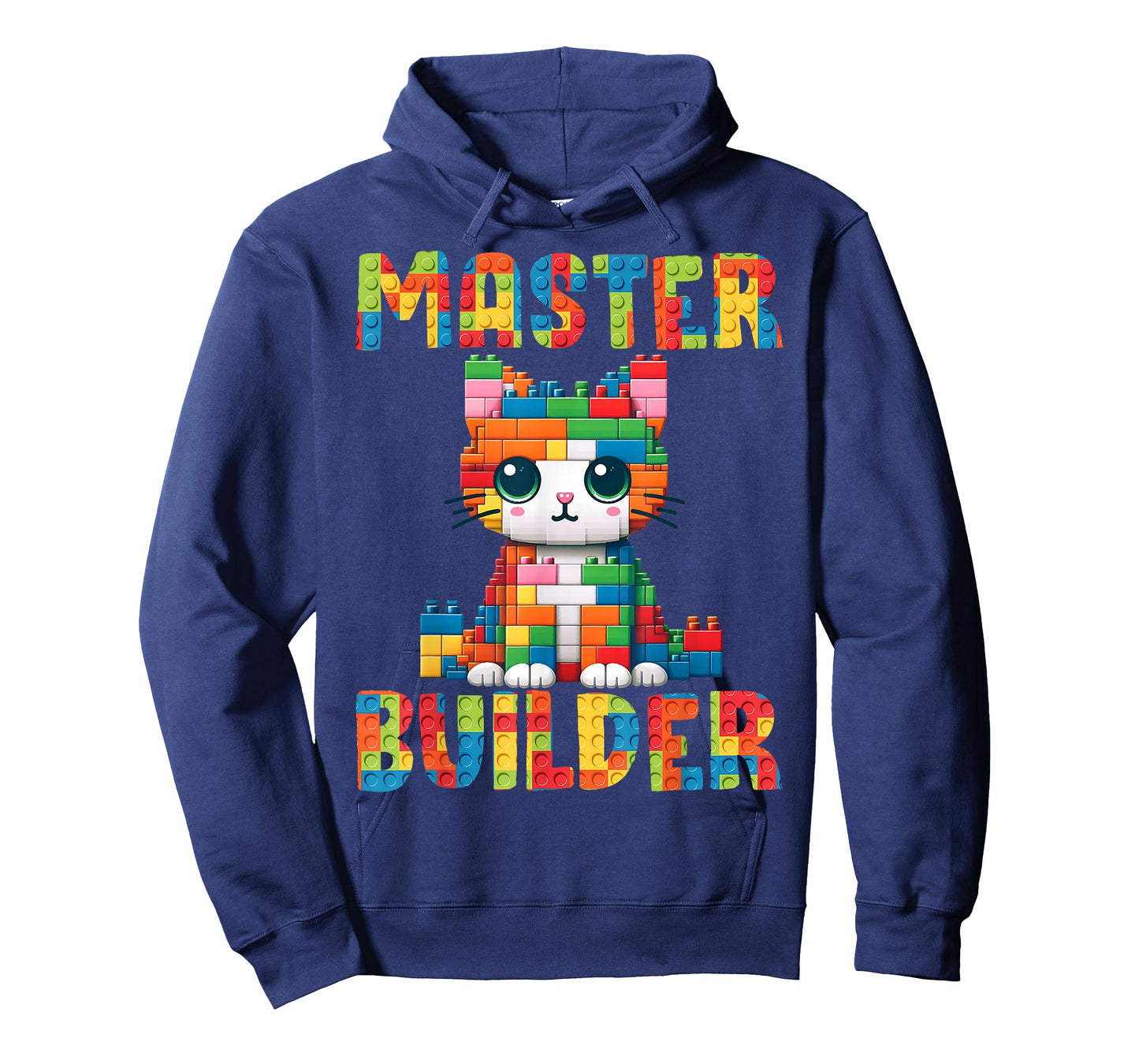 Master Builder Cute Cat Brick Toy Kitty Design for Kids T-Shirt