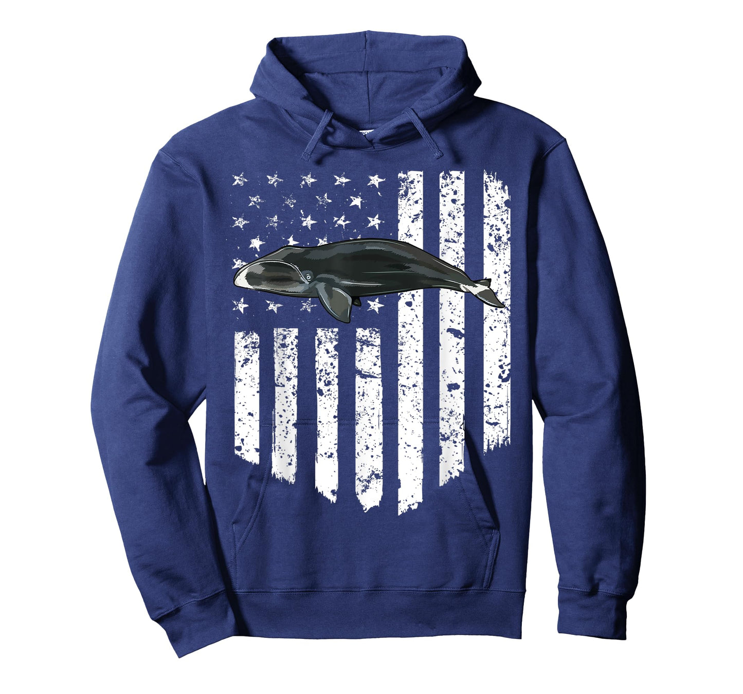 White American Flag Bowhead Whale 4th Of July T-Shirt