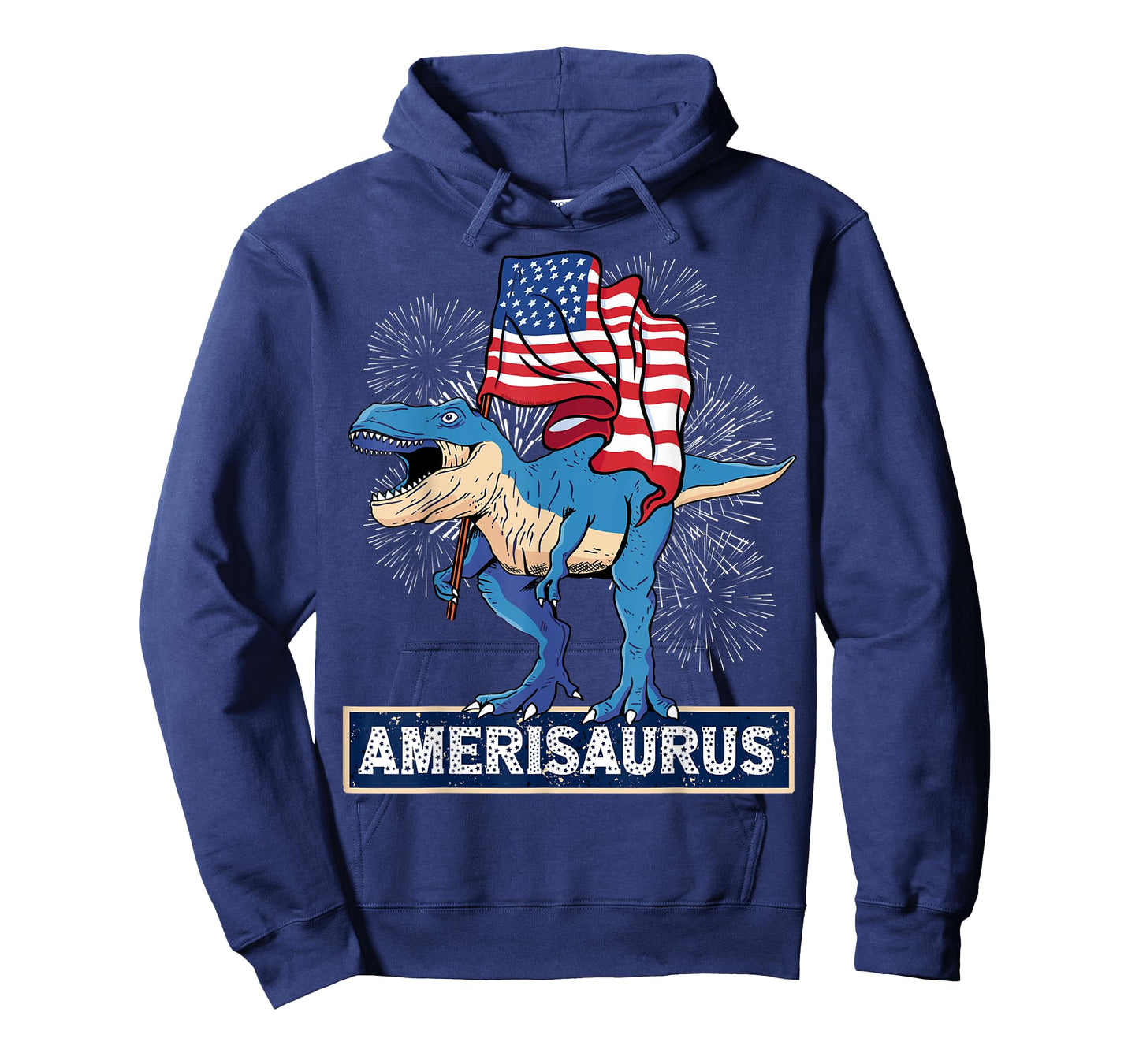 Patriotic AmeriSaurus USA Flag Boys Girls Kids 4th of July T-Shirt