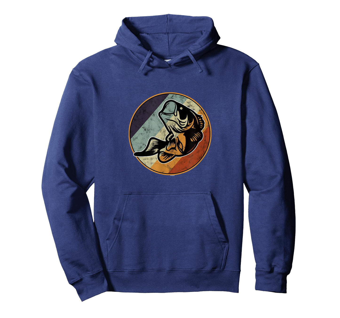 Retro Big Mouth Graphic Art Bass Fishing T-Shirt