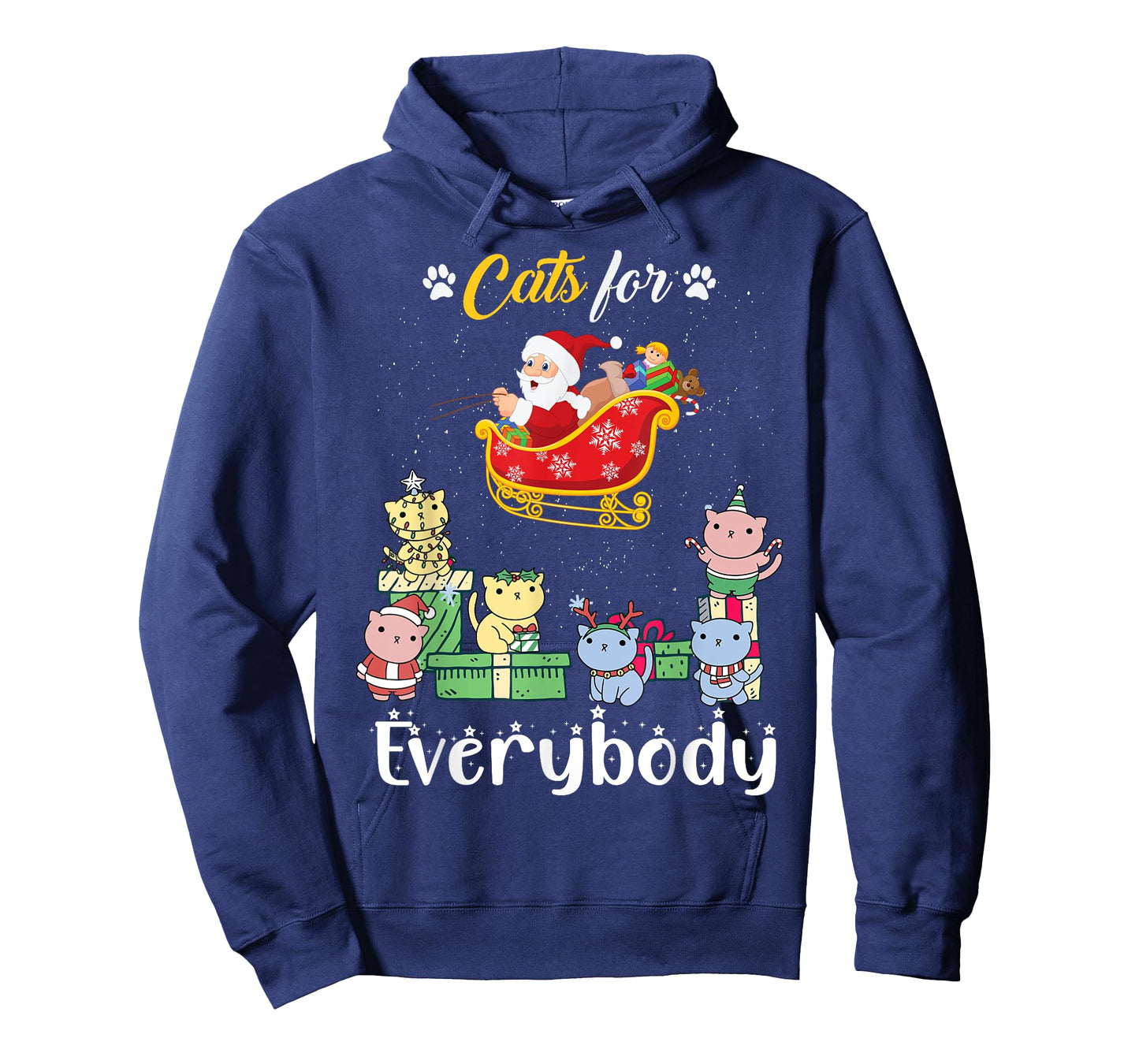 Cats For Everybody Santa Funny Christmas Pjs Xmas women T-Shirt