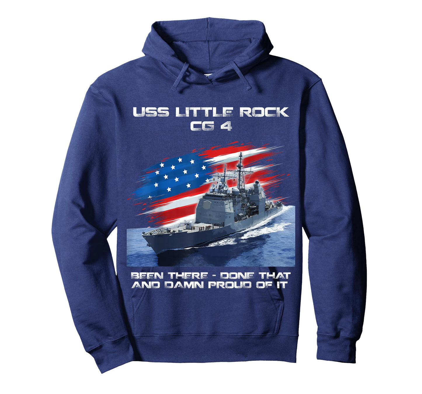 USS Little Rock CG-4 Class Cruiser American Flag Veteran Women Men T-Shirt