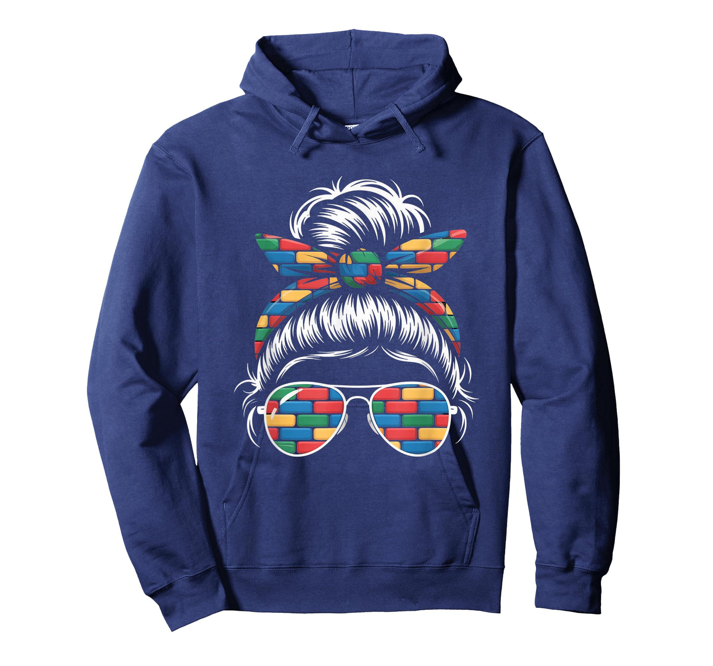 Building Block Messy Bun Mom Life Mothers Day Master Builder T-Shirt