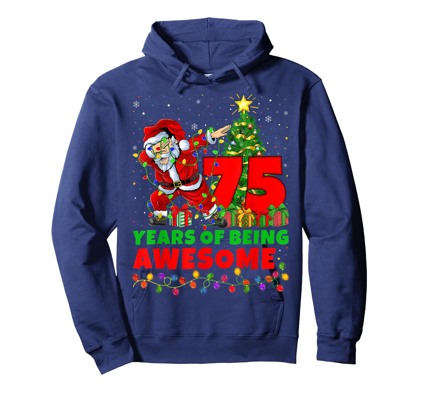 75 Years Of Being Awesome Santa 75th Birthday Christmas T-Shirt