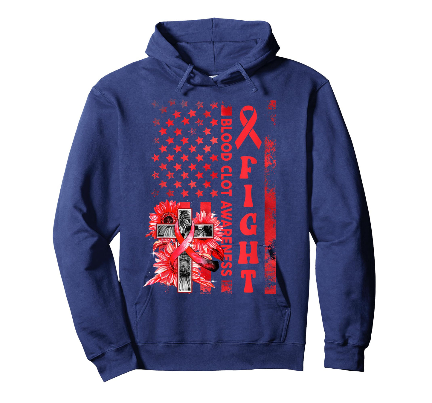 Fight USA Flag Sunflower Christian Blood Clot Awareness T-Shirt