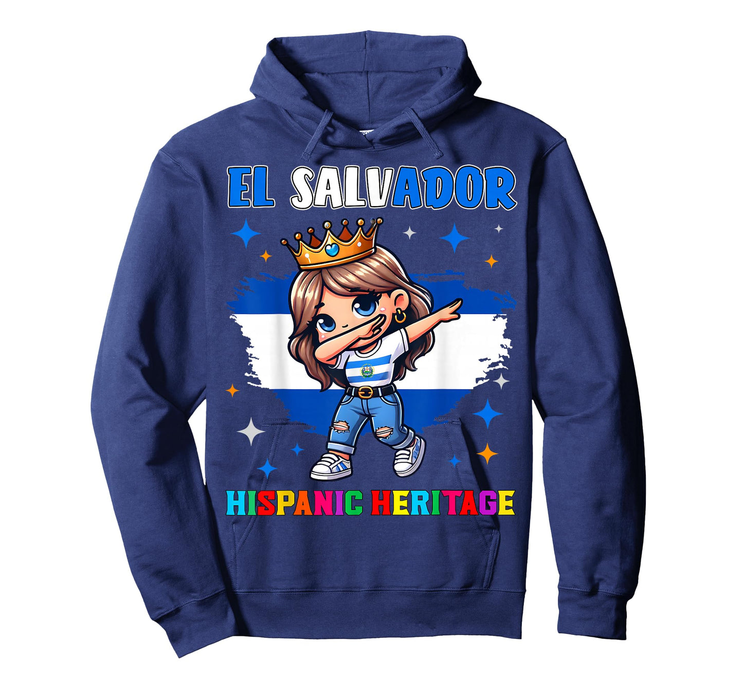 El Salvador Dabbing Girl Hispanic Heritage Celebration Kids T-Shirt