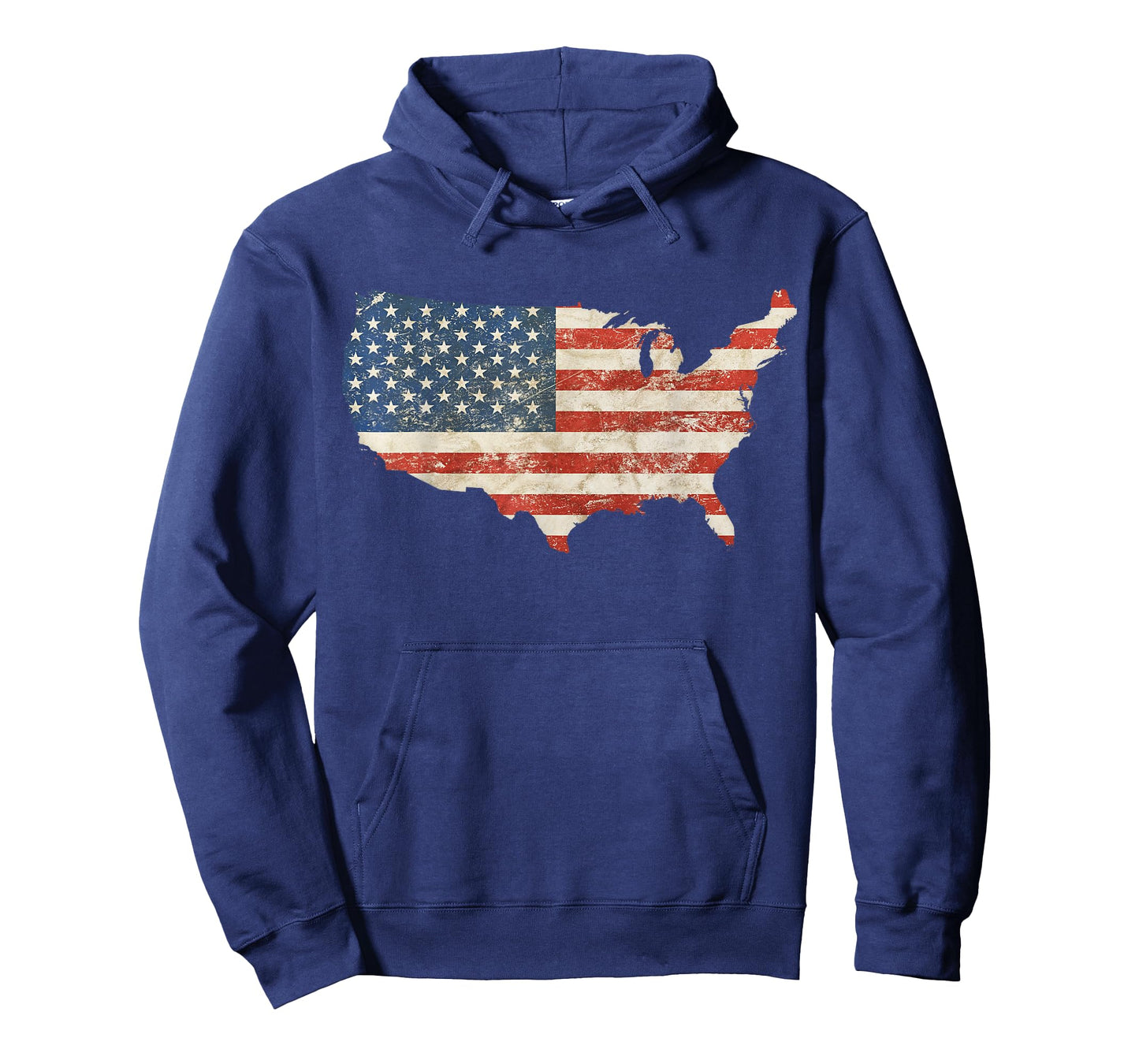 US Map Shaped Grunge Vintage Faded American Flag T-Shirt for Women Kids Men