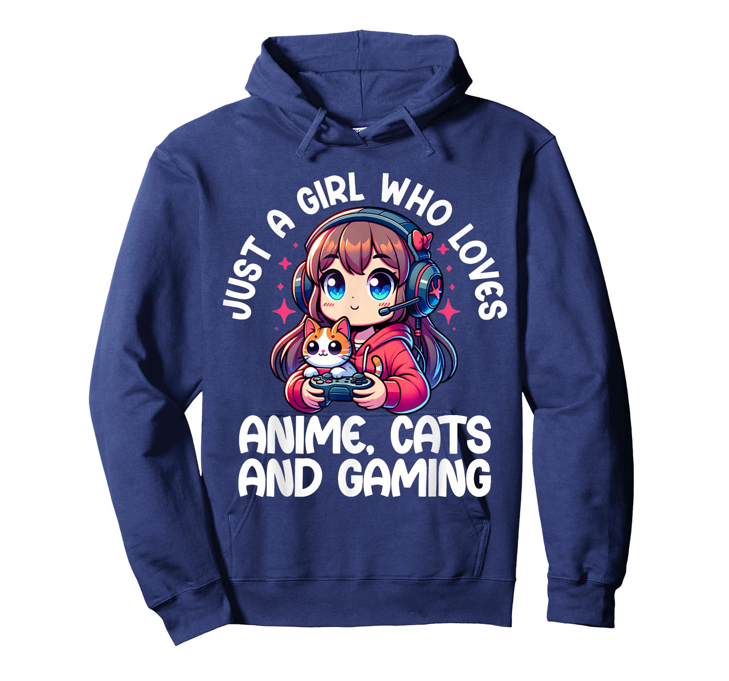 Just A Girl Who Loves Anime Cats And Gaming. Anime Cats T-Shirt
