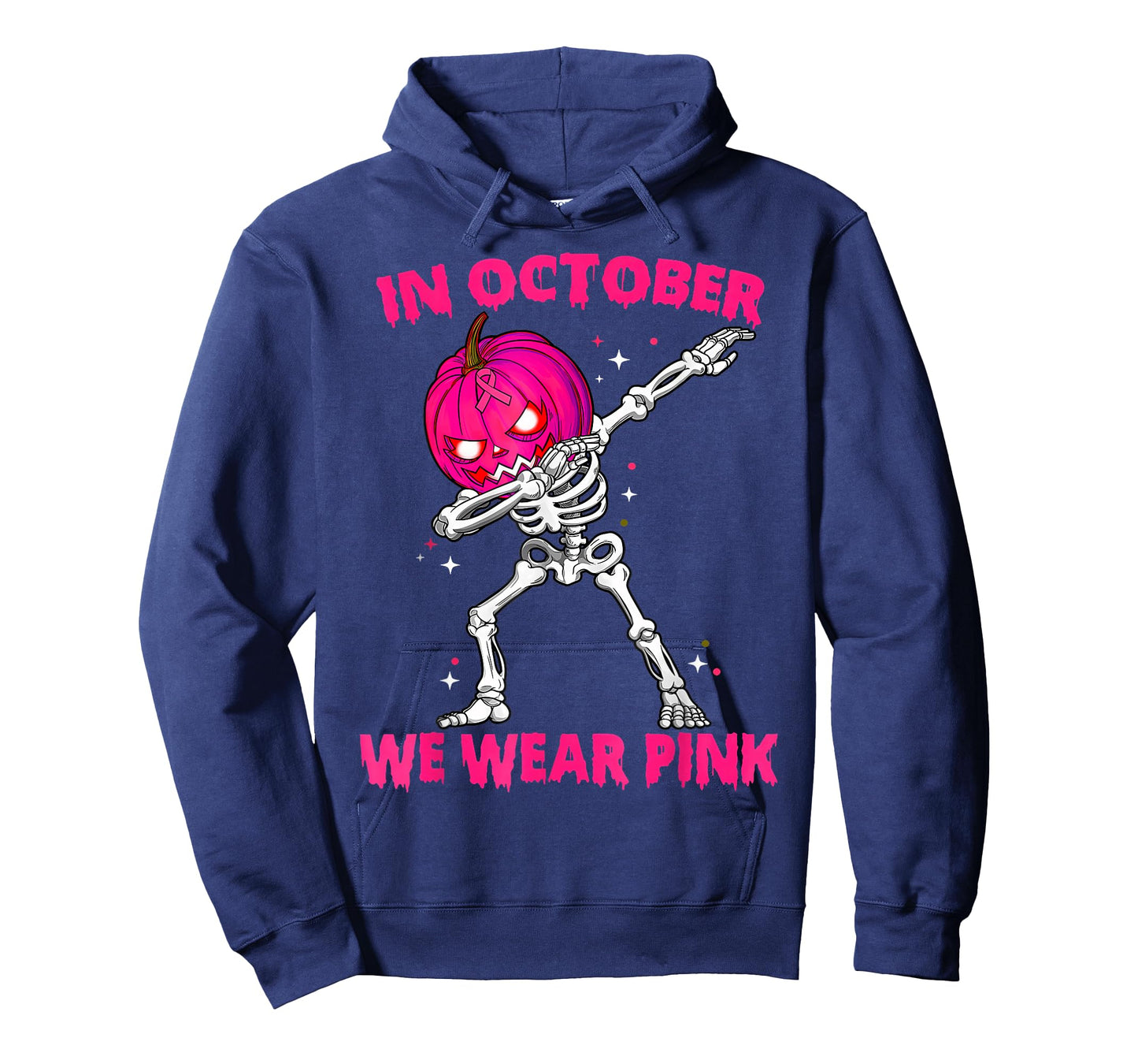 in October We Wear Pink Breast Cancer Pumpkin Halloween Boys T-Shirt