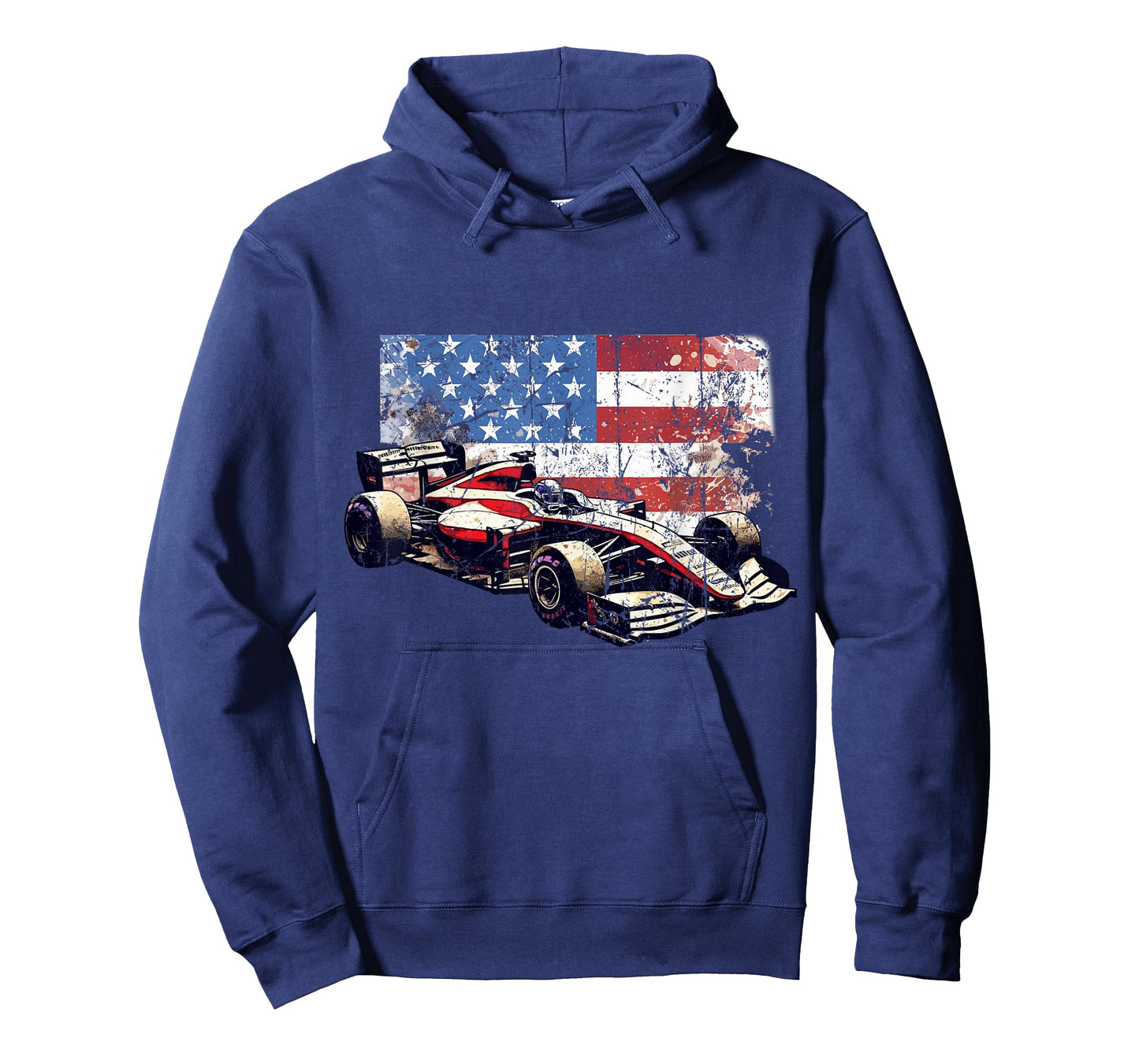 Vintage Auto Racing Car American Flag 4th of July, Auto Race T-Shirt