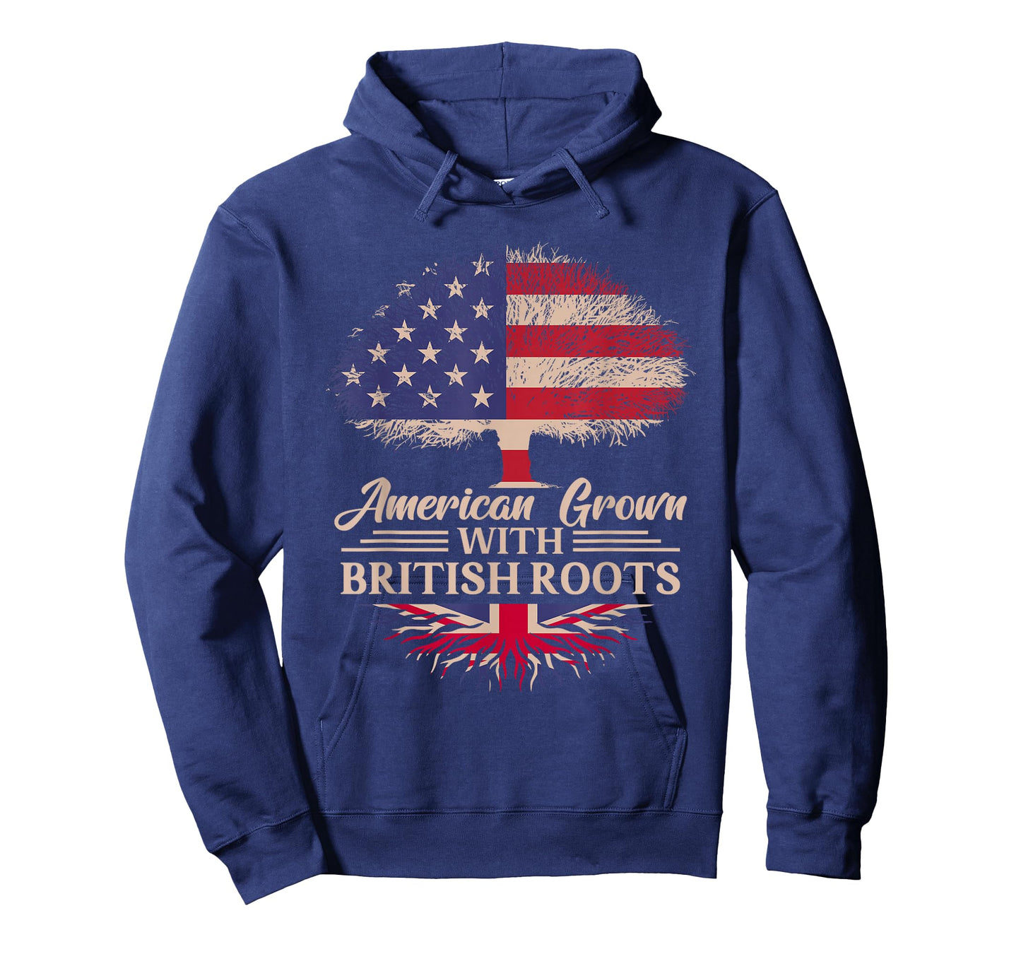 American Grown with British Roots Half American Flag British T-Shirt