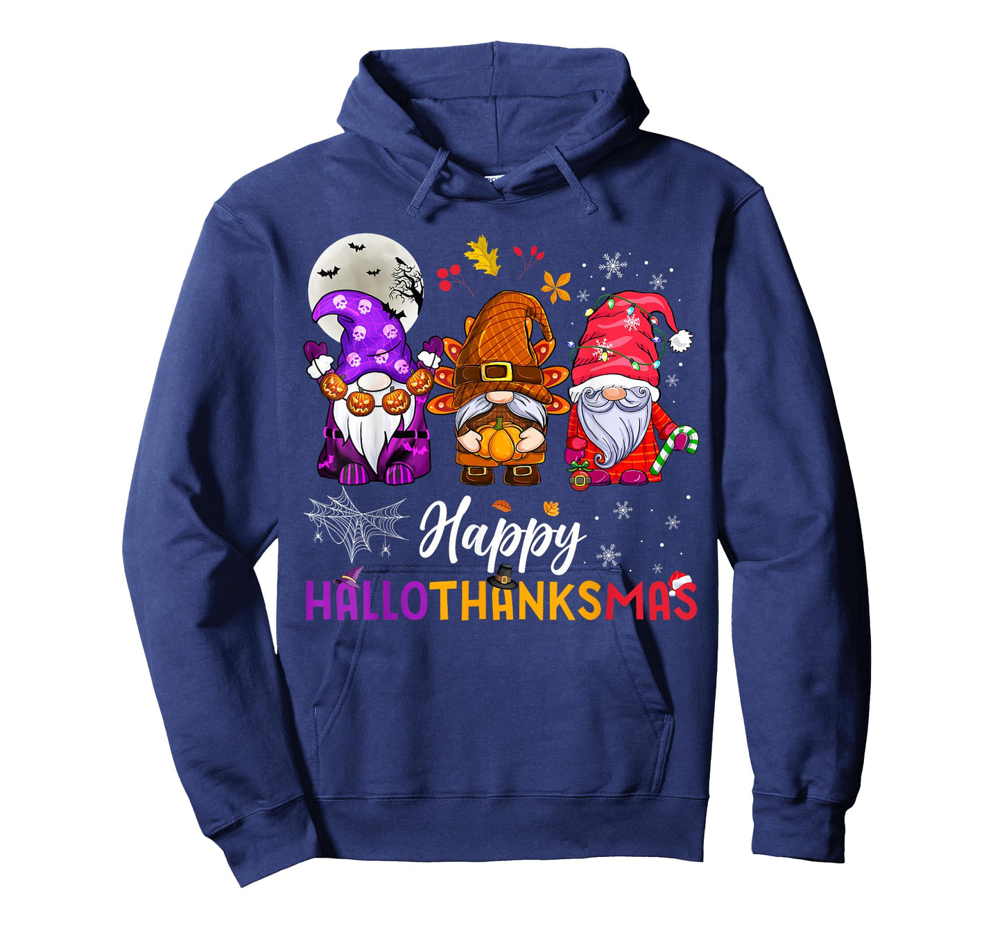 Happy Hallothanksmas Gnomes Lover Halloween Merry Christmas T-Shirt