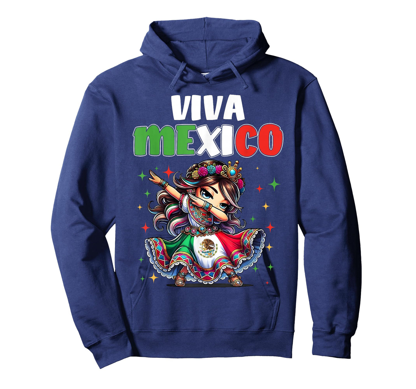 Viva Mexico Flag Mexican Pride Independence Dabbing Girl Kid T-Shirt