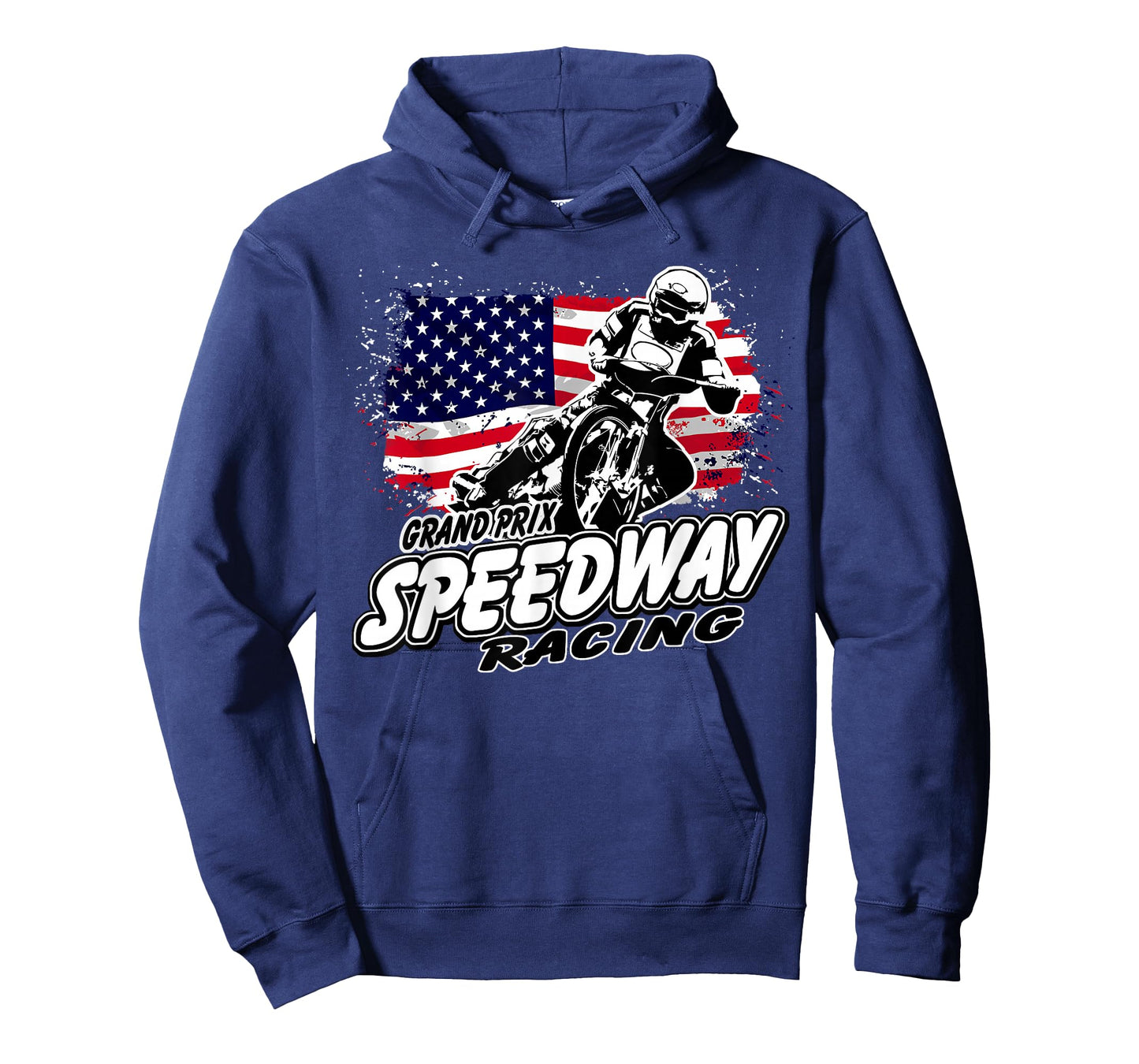 Motorcycle Speedway American Flag T-shirt Flat Track Race T-Shirt