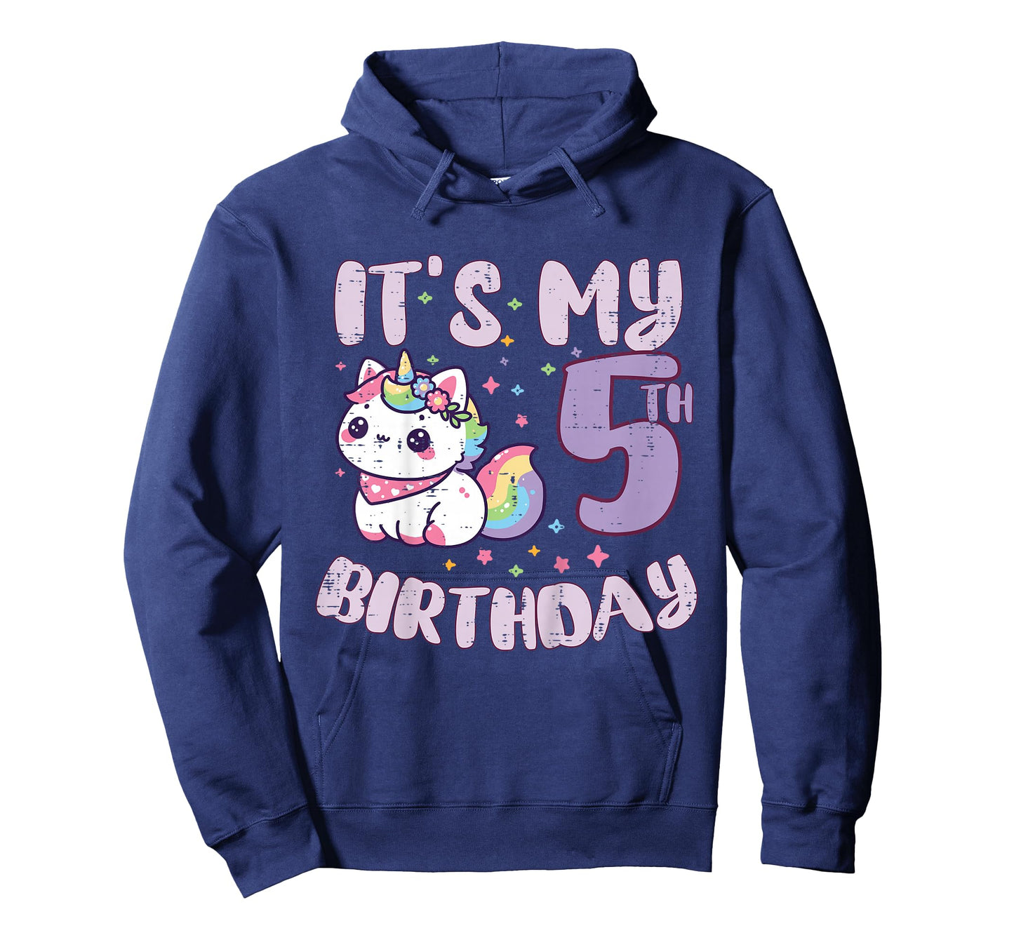 Its My 5th Birthday Unicorn Cat 5 Year Old Bday Girls Kids T-Shirt