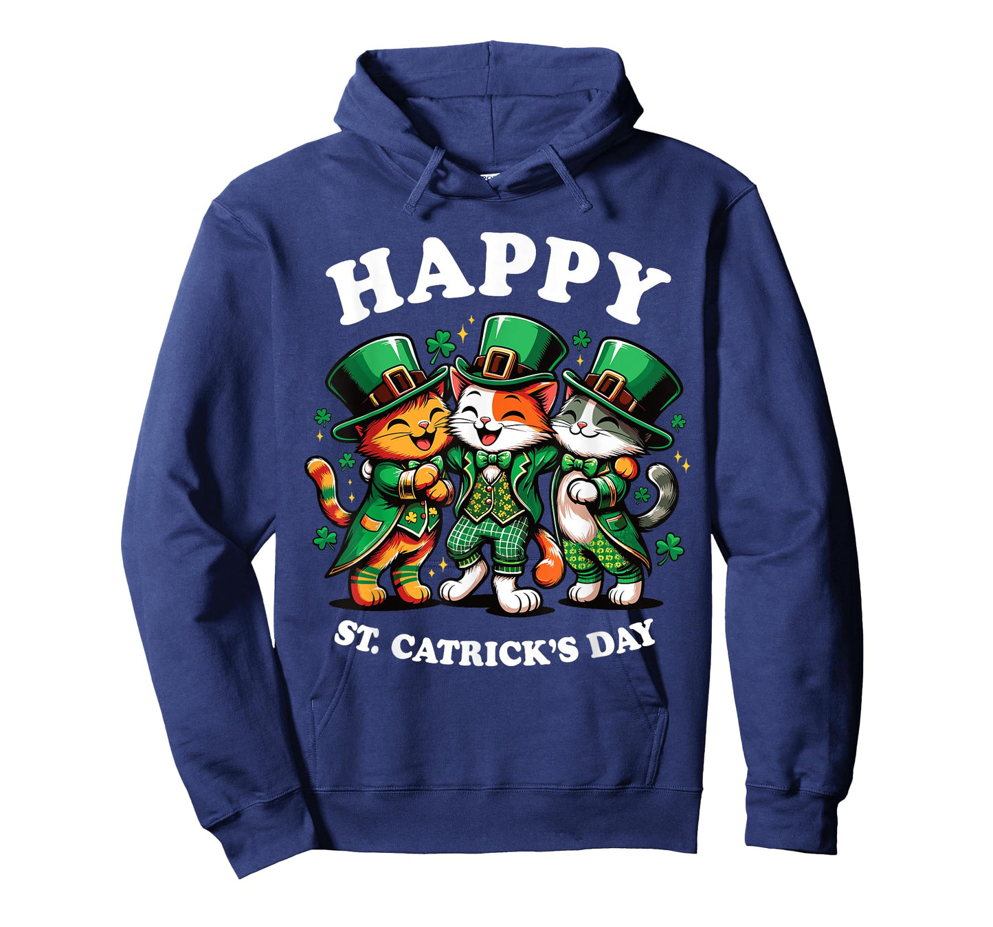 Happy St Catricks Day St Patricks Day Cat Leprechaun Funny T-Shirt