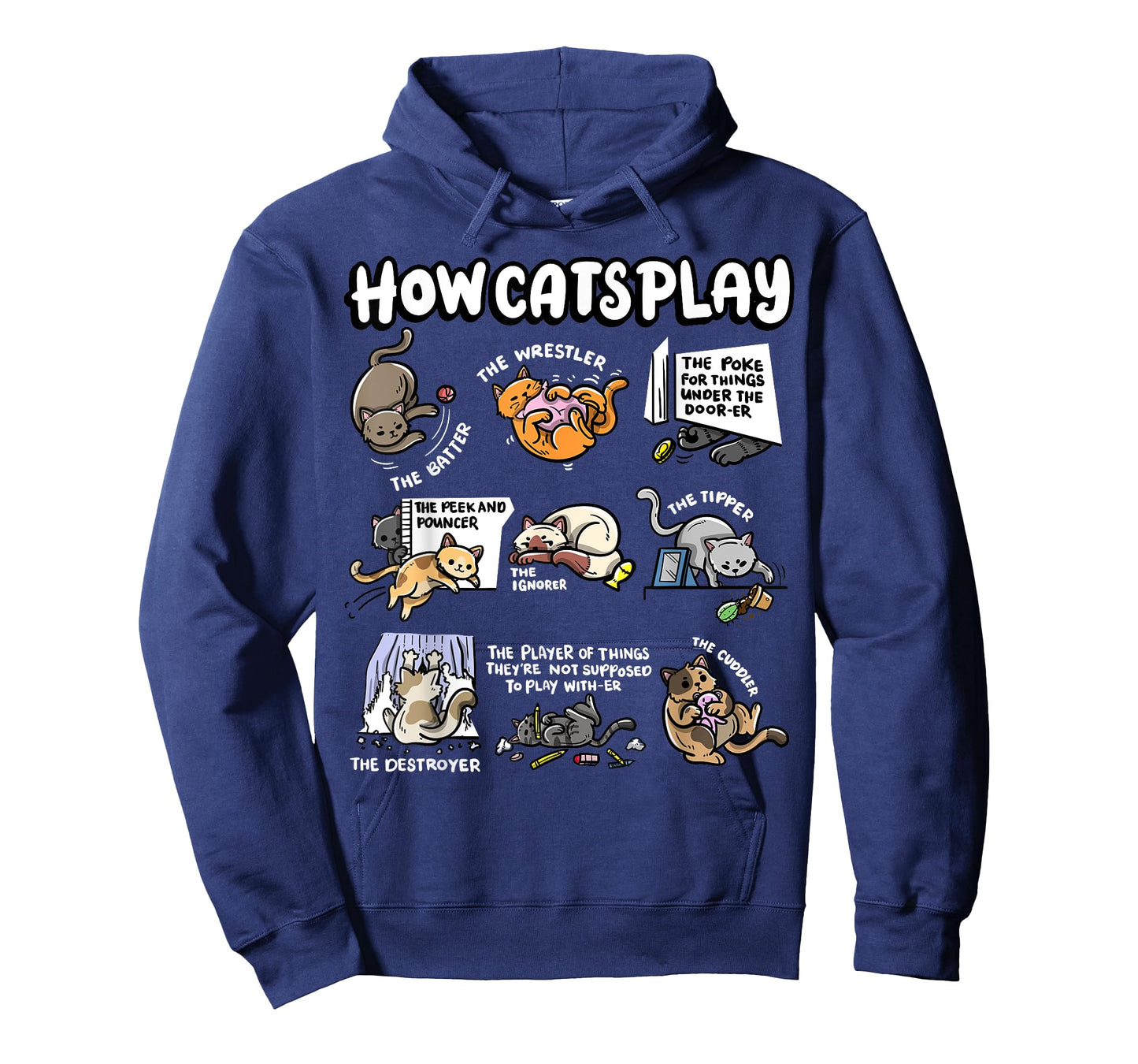 How Cats Play Cuddler Fluffy Kitten Wrestler Cute Cat T-Shirt for Men Women Kids