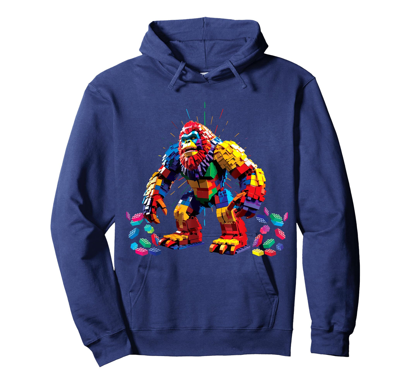 Bigfoot Sasquatch Block Building Brick Builder Funny Kids T-Shirt