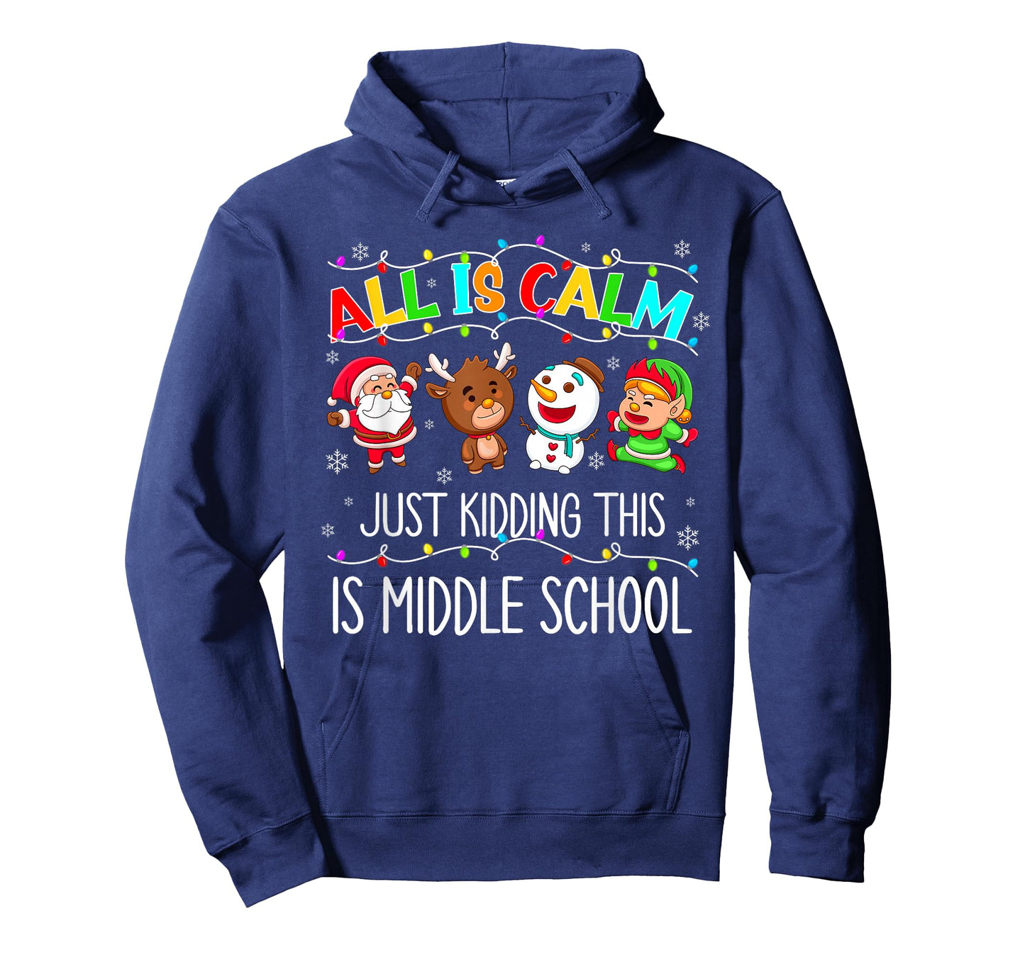 All is Calm Fun Xmas Middle School Christmas Season Teacher T-Shirt
