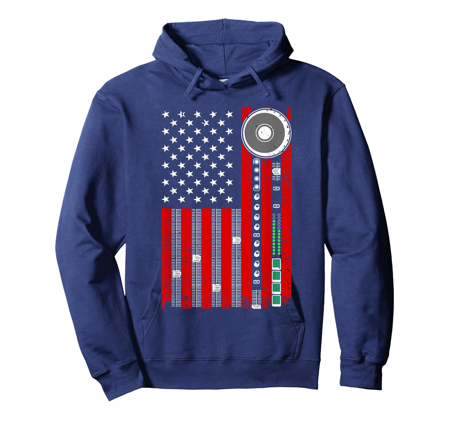 Cool Music Producer For Men Women American Flag Patriotic DJ T-Shirt