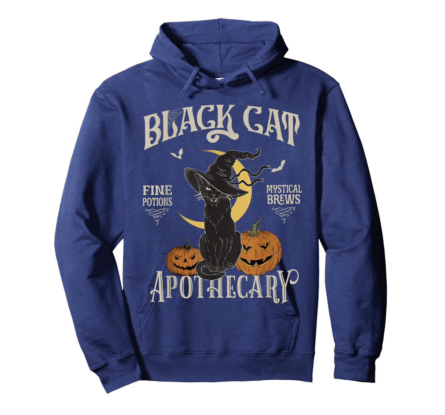Retro Scary Halloween Costume Black Cat Salem Apothecary T-Shirt