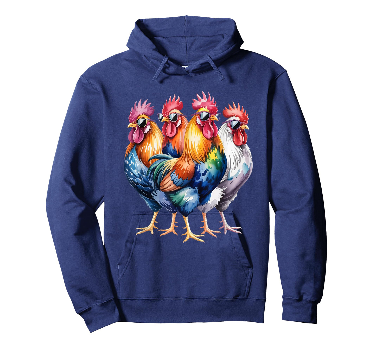 Cool Roosters with Sunglasses Colorful Chicken Farm Humour T-Shirt
