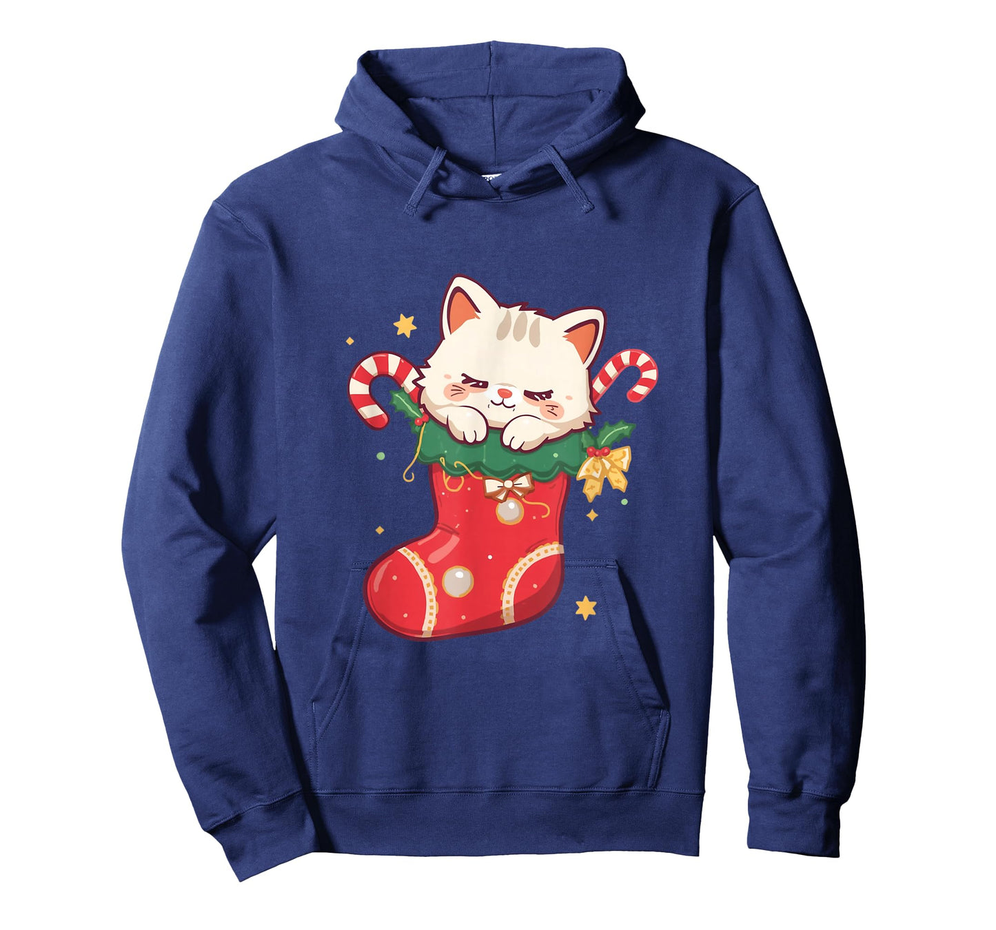 Cute Cat in Christmas Stocking Kawaii Anime Xmas Gift T-Shirt