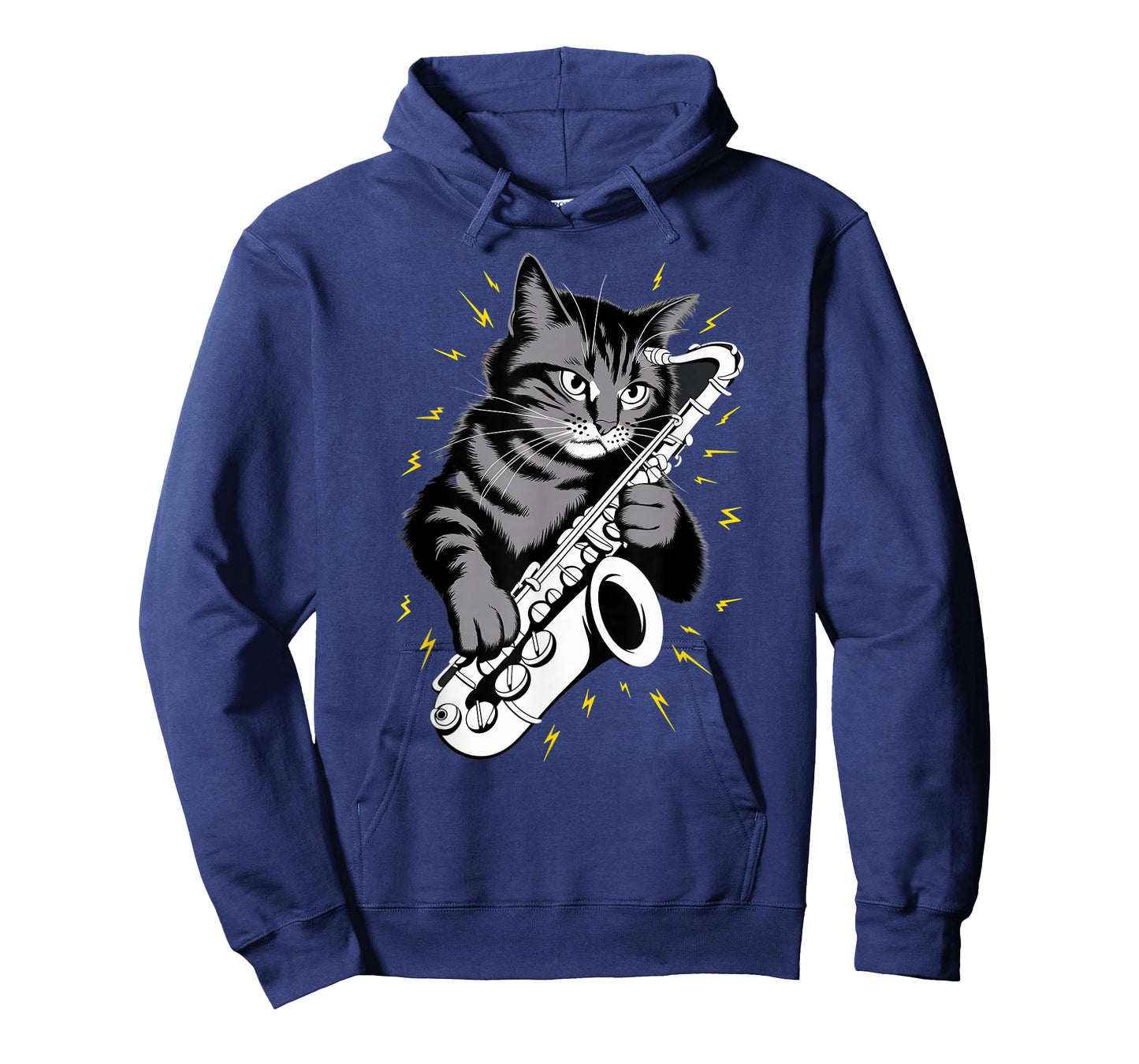 Musik Cat Playing Saxophone instrument on Cat Saxophonist T-Shirt