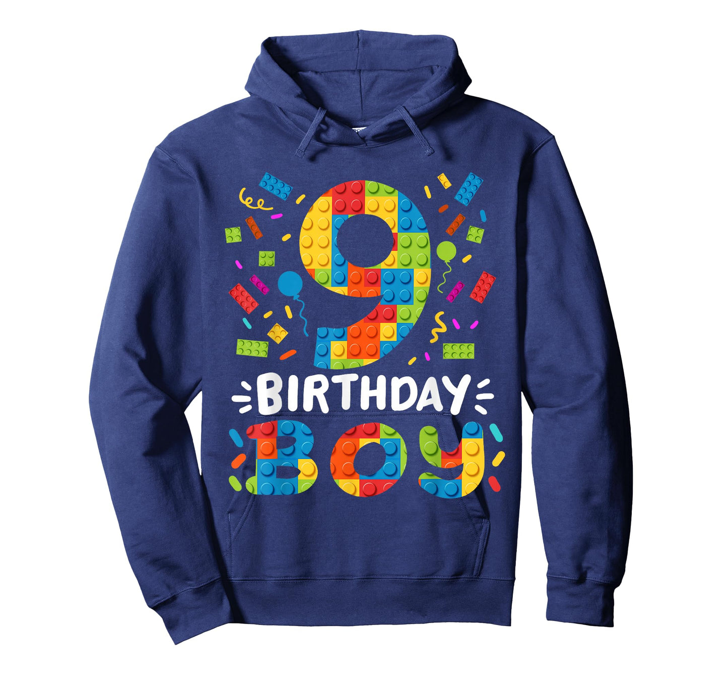 Kids 9 Years Old Building Blocks Builder 9th Birthday Boys T-Shirt