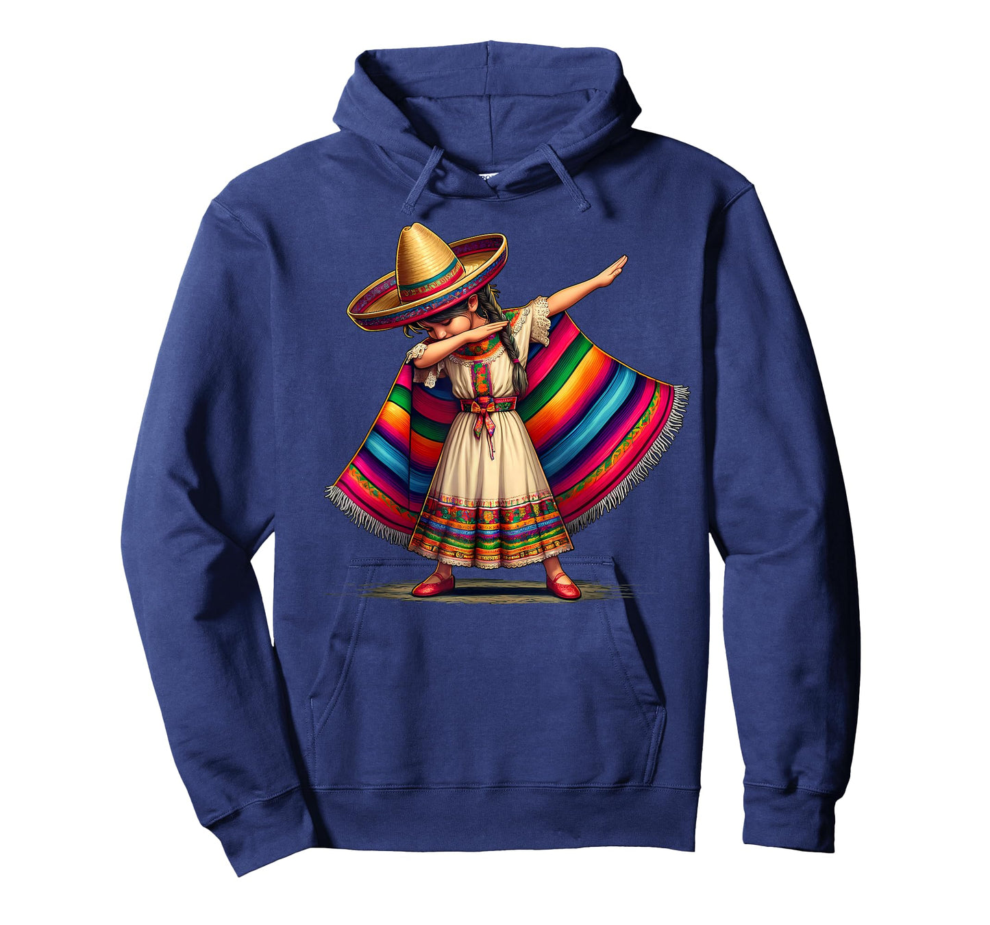 Funny Dabbing Mexican Poncho Sombrero Cinco de Mayo Girl T-Shirt