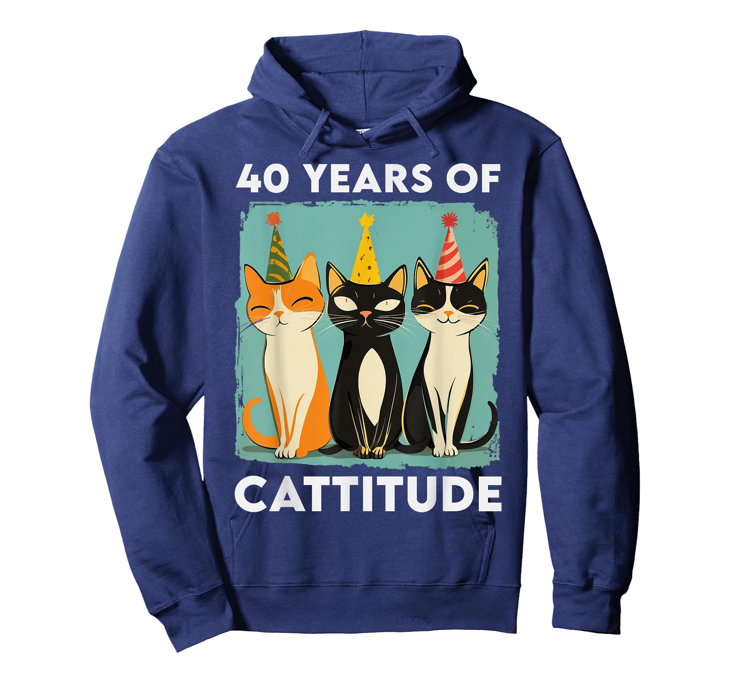 40 Years Of Cattitude 40th Birthday Cat Lover 40 Years Old T-Shirt