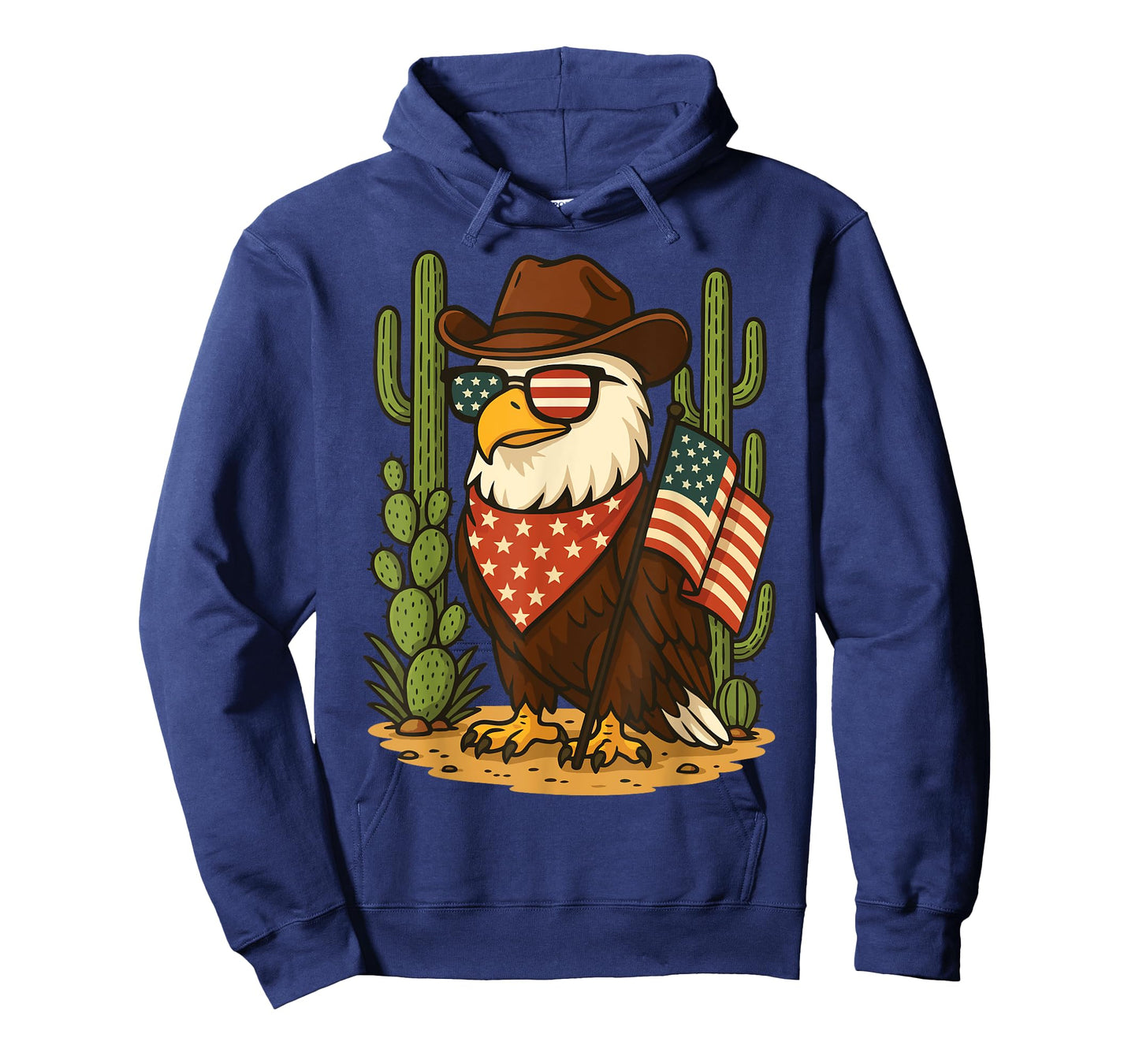 Bald Eagle Cowboy US Flag 4th Of July T-Shirt