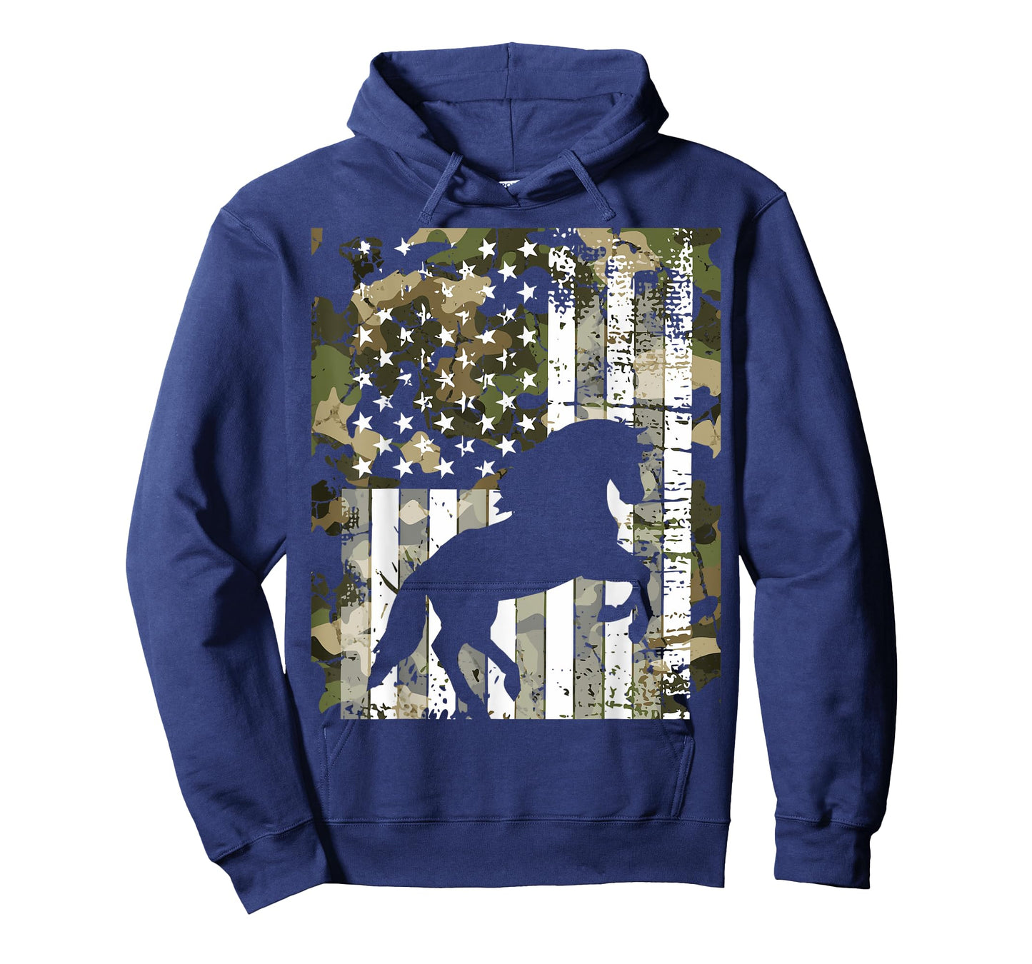 Camo US Flag Horse Camoflage Animal Vintage Design T-Shirt