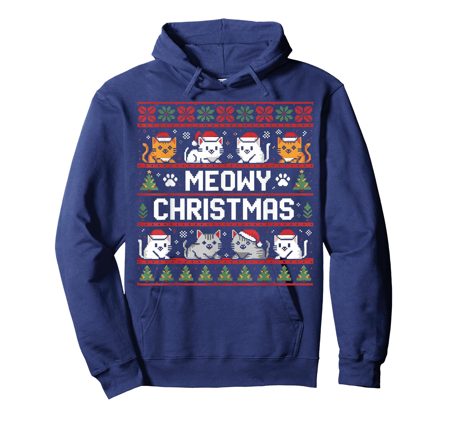 Meowy Catmas Cute Kitten Santa Hat Christmas Cat Lover T-Shirt