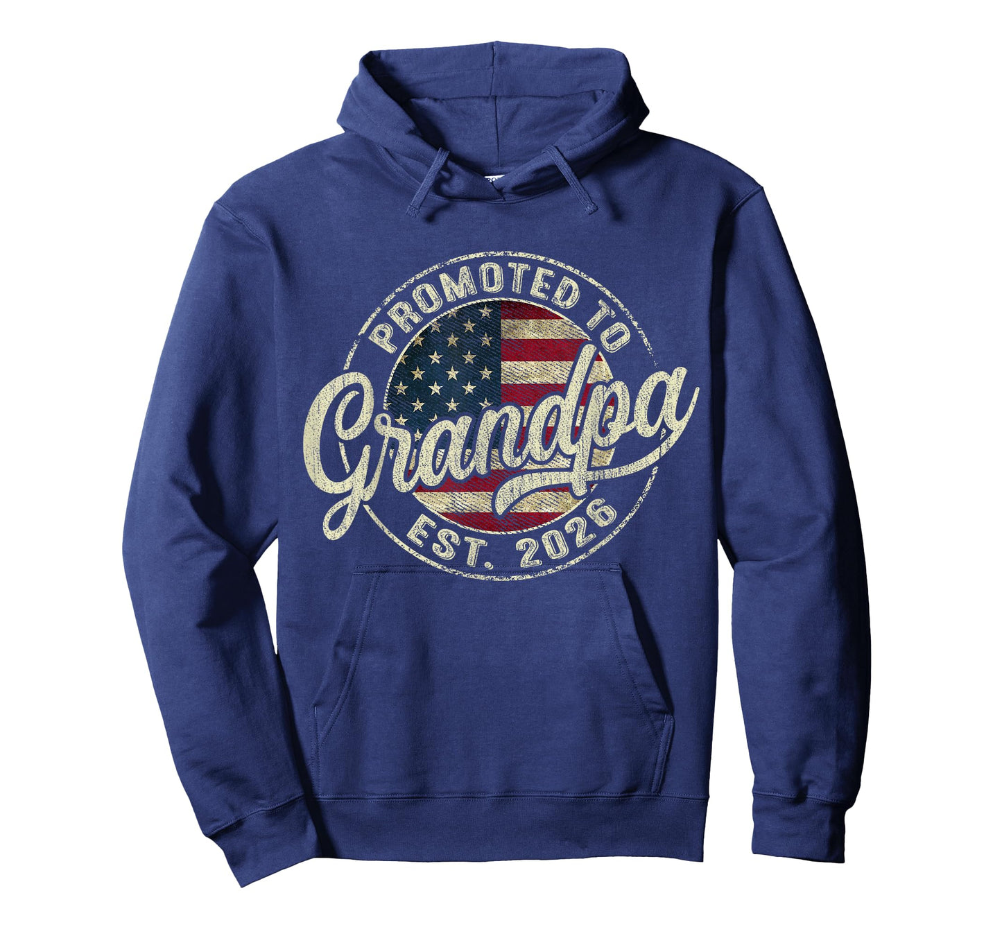 Promoted to Grandpa 2026 Expecting Baby USA Flag Grandfather T-Shirt