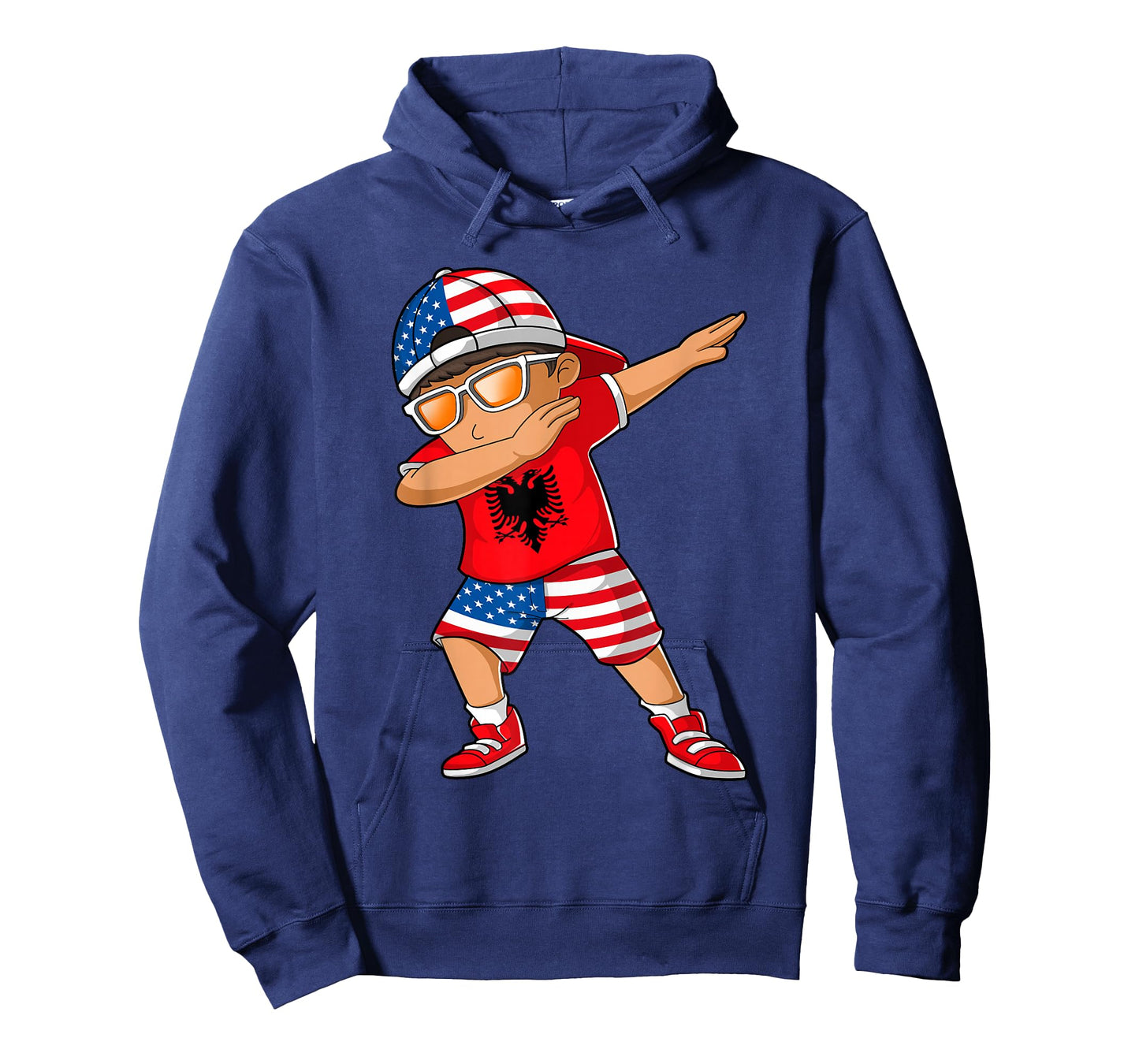 Half American Half Albanian Boy Kid Albania Flag Patriotic T-Shirt