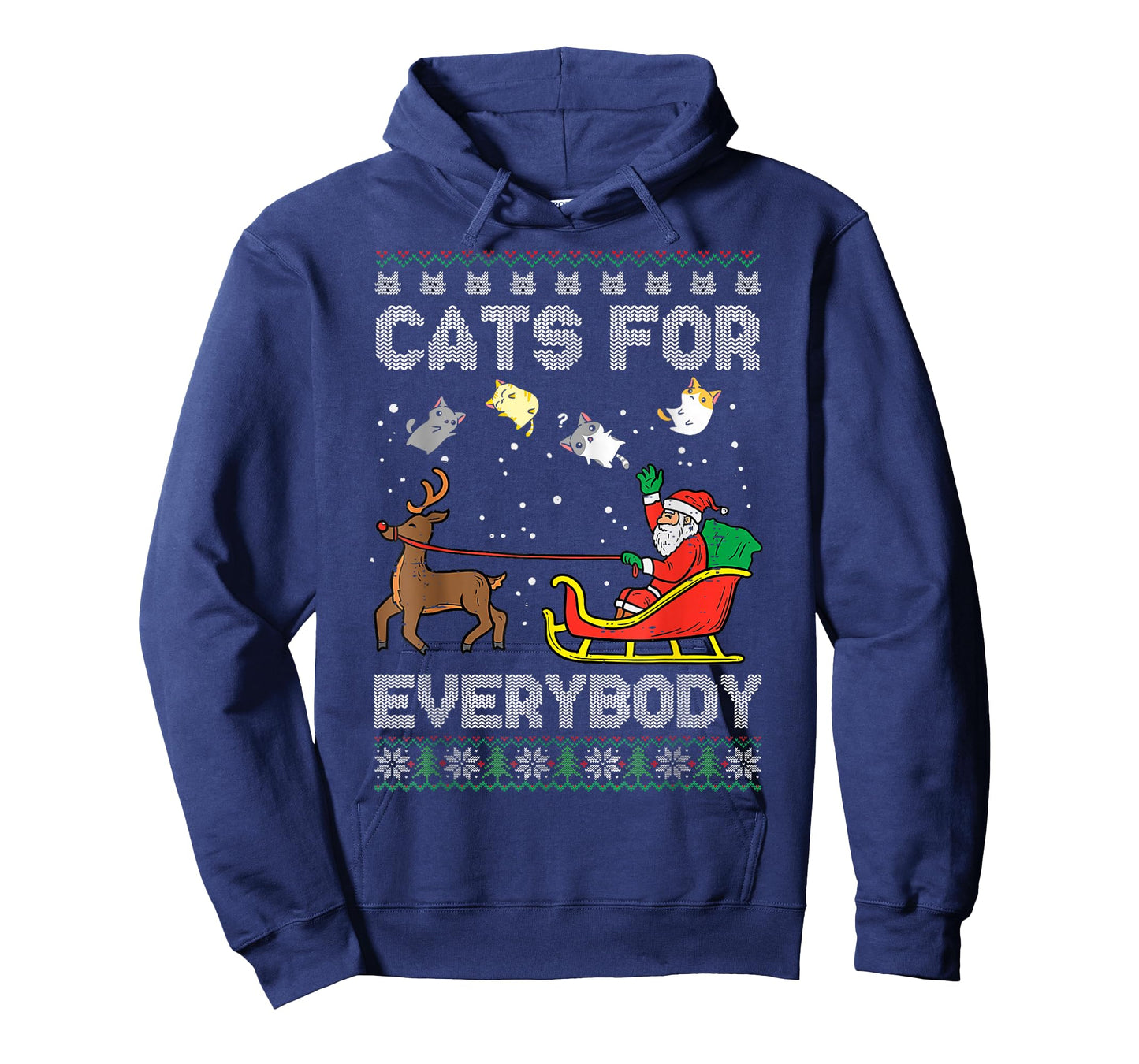 Santa Cats For Everybody Christmas Cat Pajamas Women Men T-Shirt