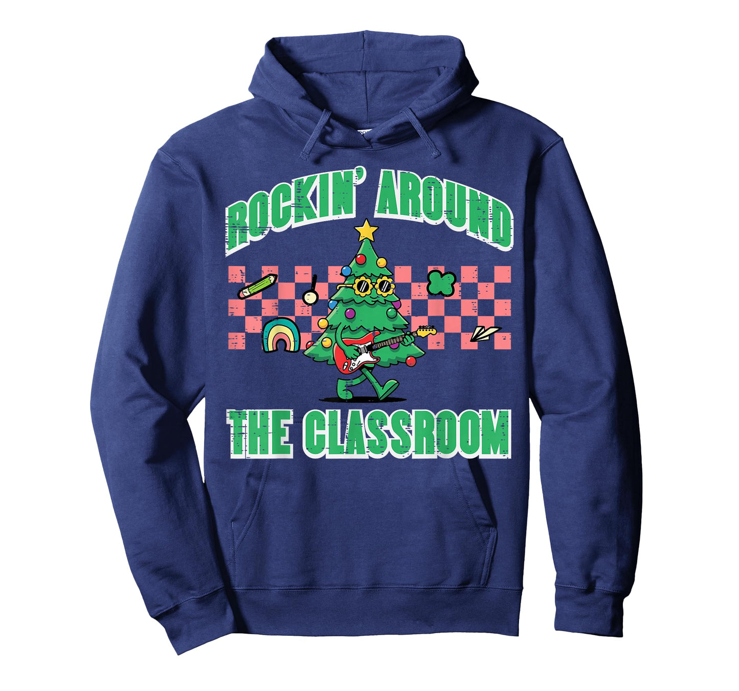 Christmas Tree Rockin Around Classroom Xmas Teacher Women T-Shirt