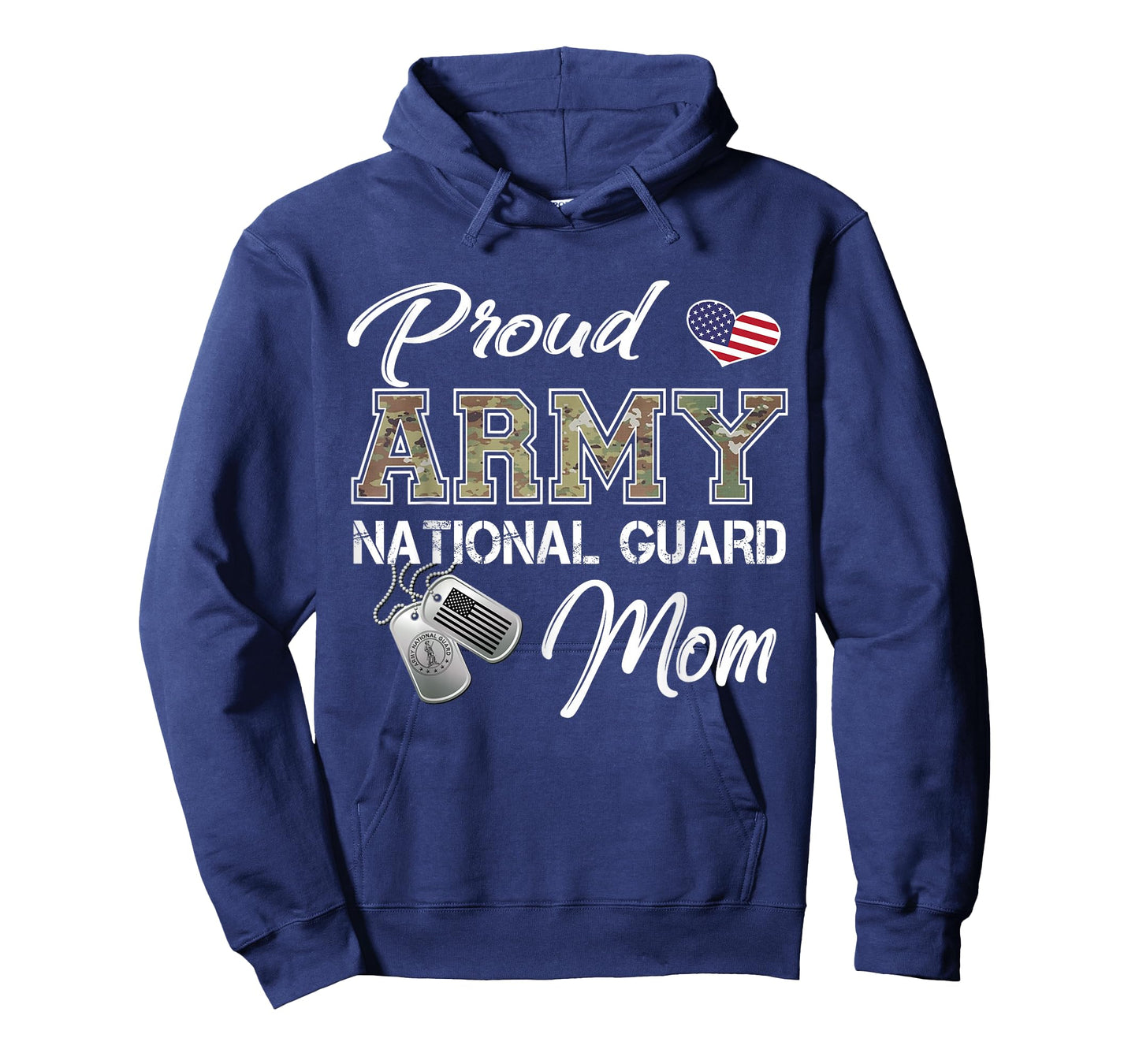 Proud Army National Guard Mom US Flag Dog Tag T-Shirt