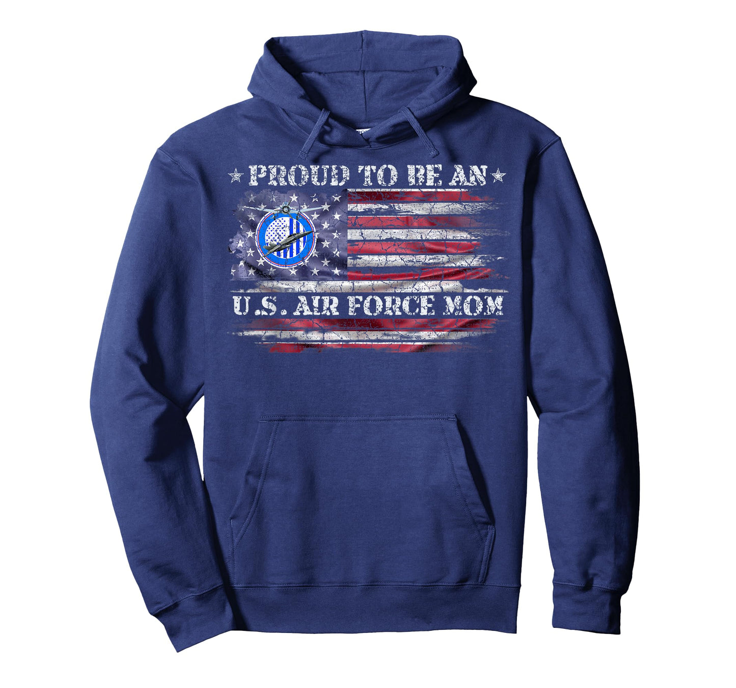 Vintage USA American Flag Proud To Be An US Air Force Mom T-Shirt