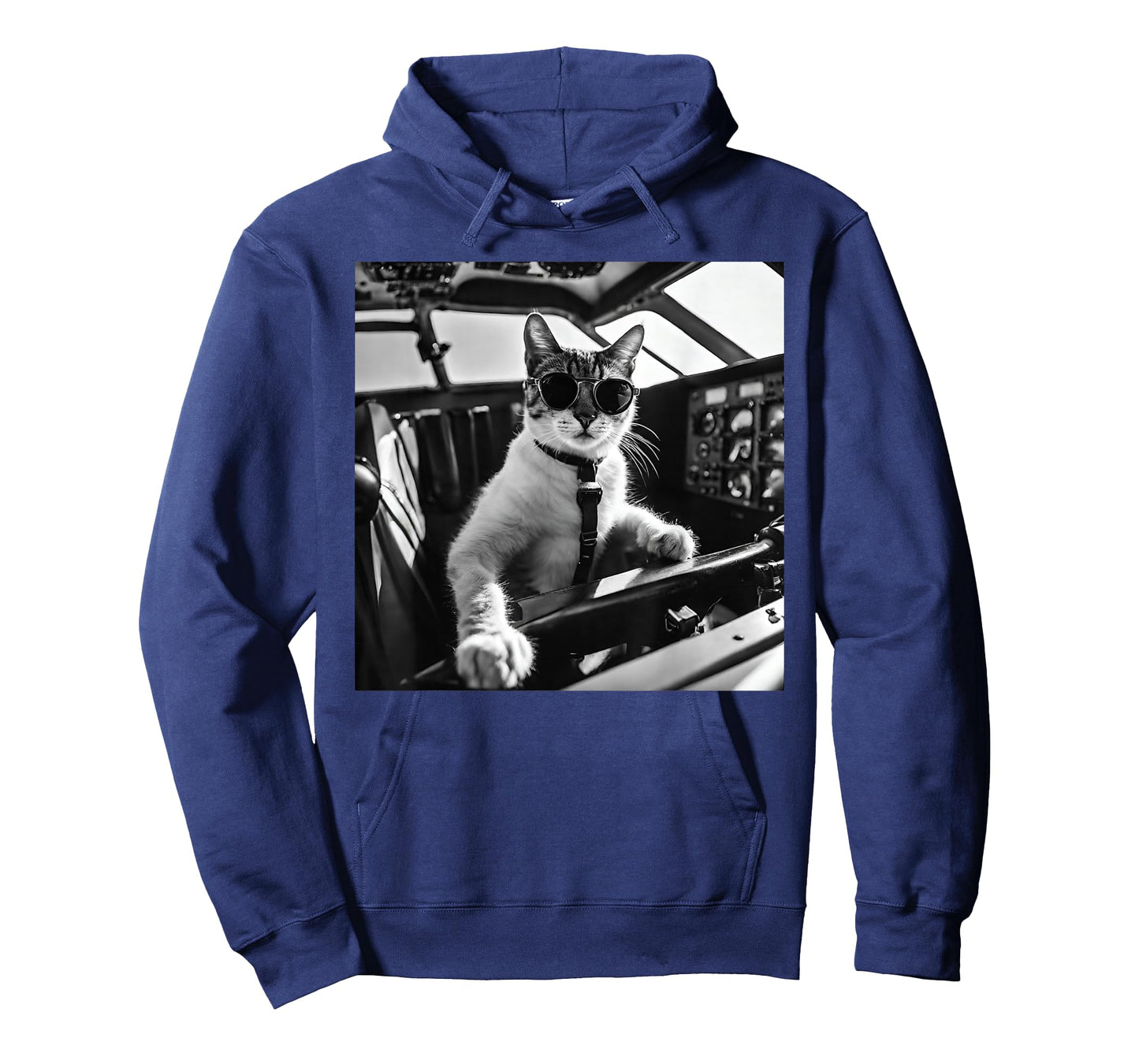 Funny Pilot Cat Wearing Sunglasses Flying A Plane T-Shirt