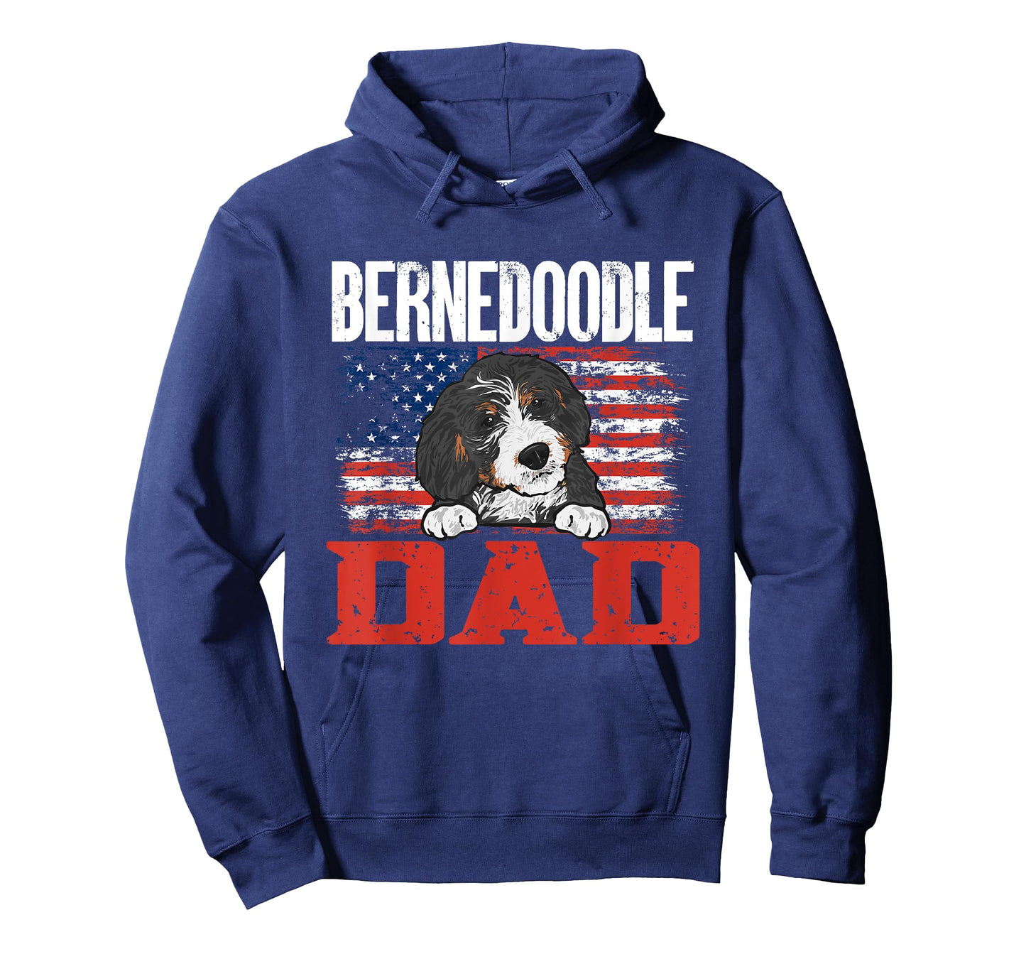 Bernedoodle Dog American Flag Bernedoodle Dad Men T-Shirt