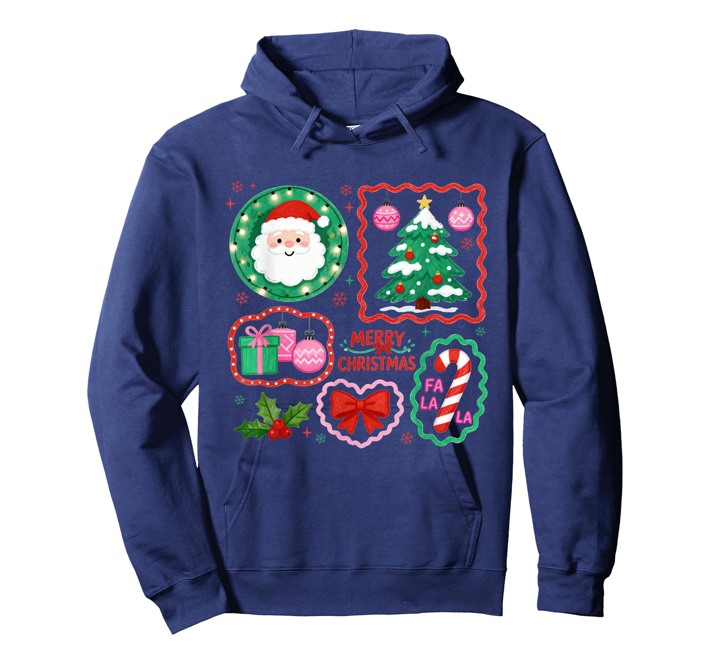 Preppy Merry Christmas Coquette Bow Santa Claus Xmas Holiday T-Shirt