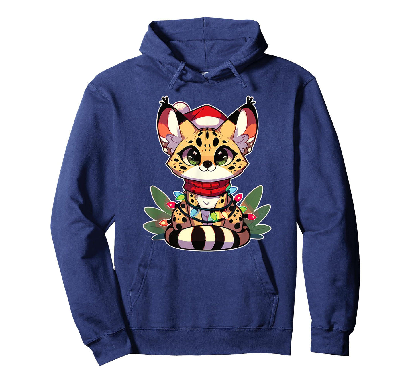 Christmas Fairy Lights Serval Cat T-Shirt for Men Women Kids