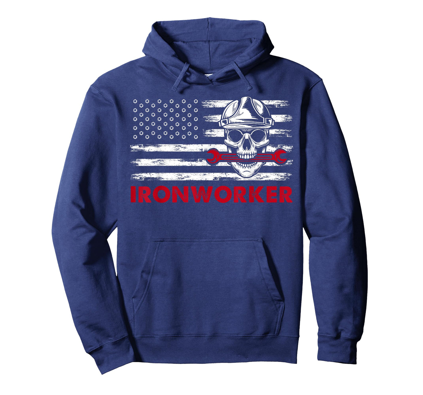 Ironworker Tools Usa Flag Skull Wrenches Funny T-Shirt for Women Kids Men