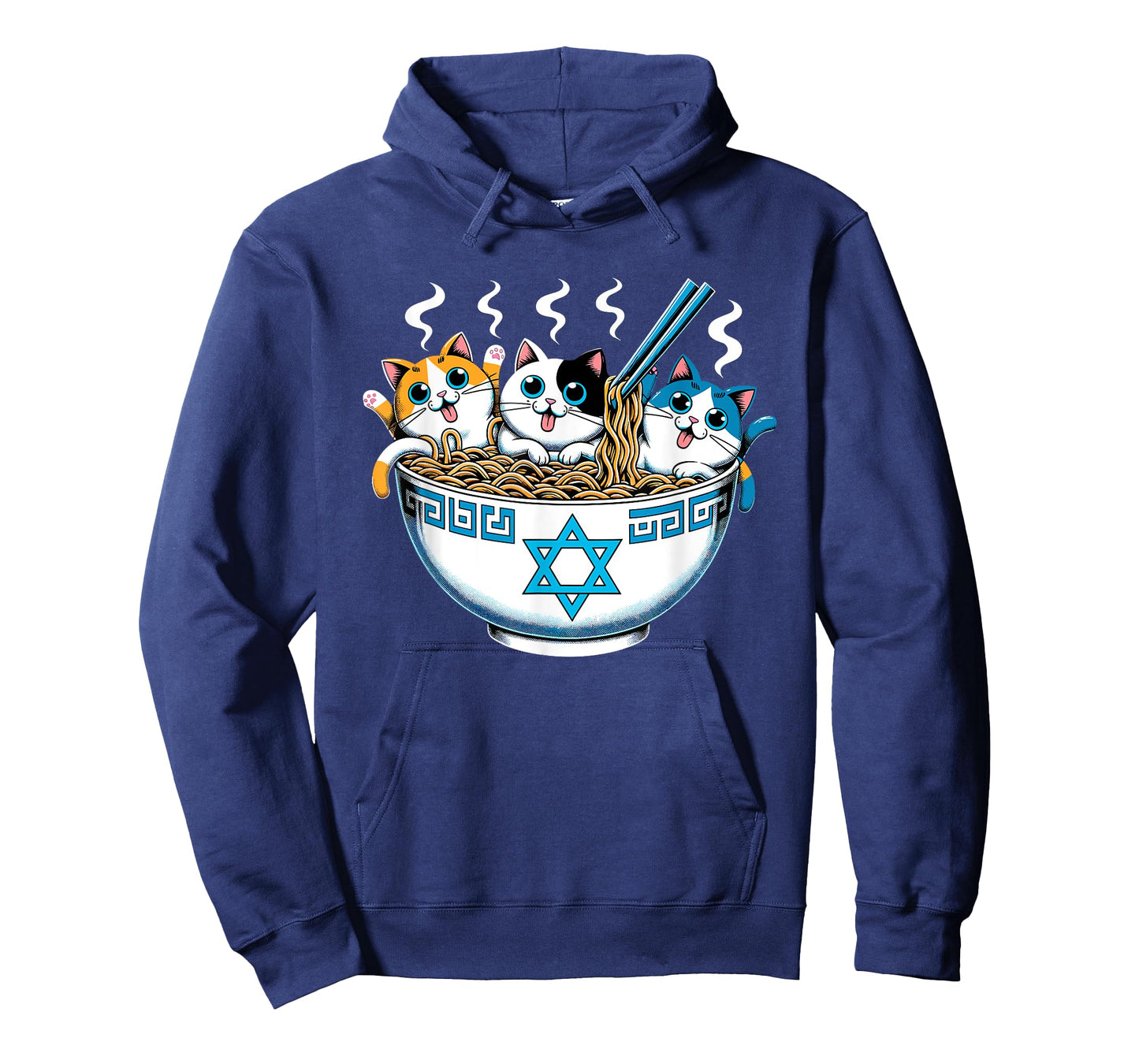 Jewish Cats Ramen Kitten Anime Hanukkah Pajamas Chanukah PJs T-Shirt